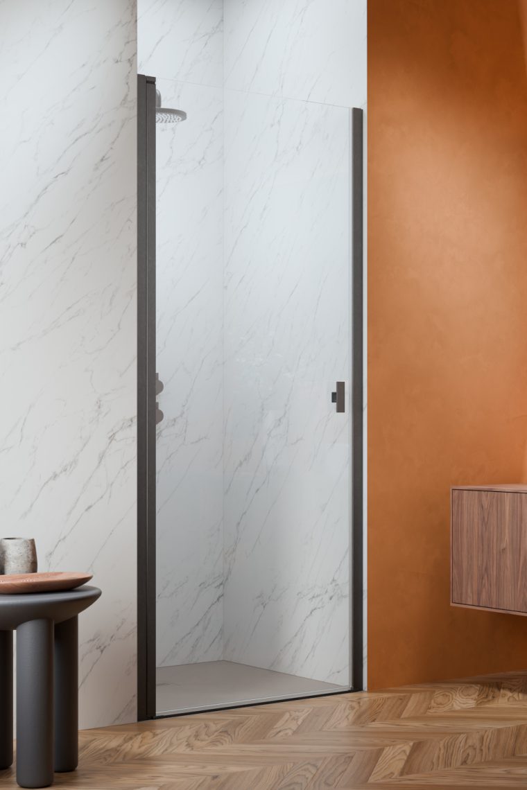 Radaway Nes Brushed GunMetal DWJ I drzwi prysznicowe 100 cm uchylne szczotkowany gunmetal/szkło przezroczyste 10026100-92-01L