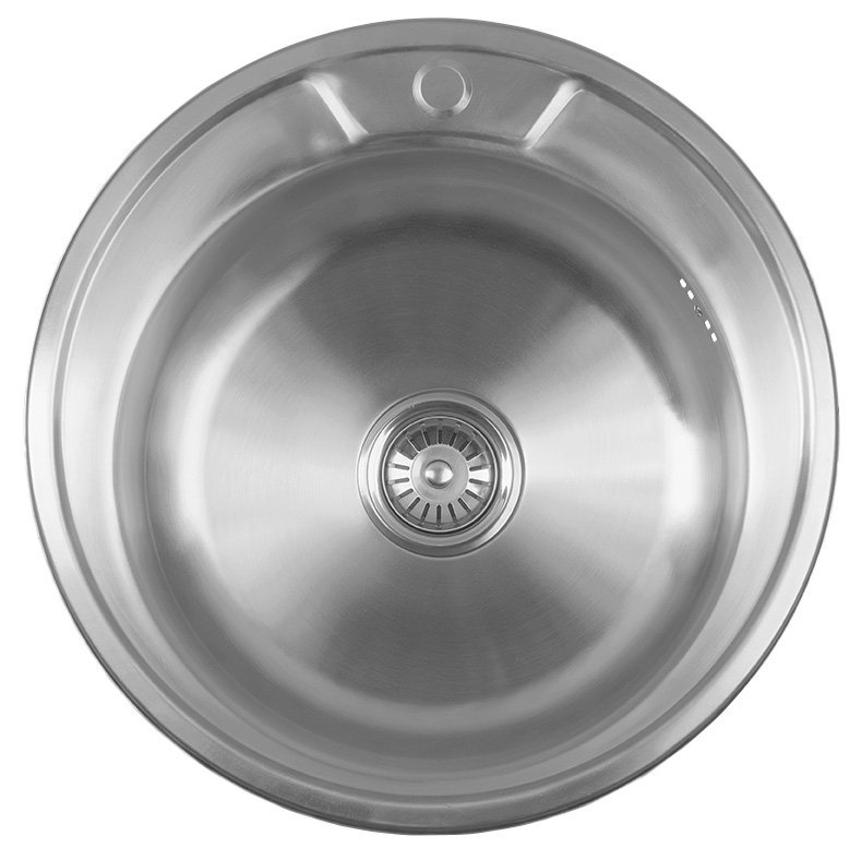 Aqualine zlewozmywak stalowy 52 cm okrągły stal nierdzewna AQ051B