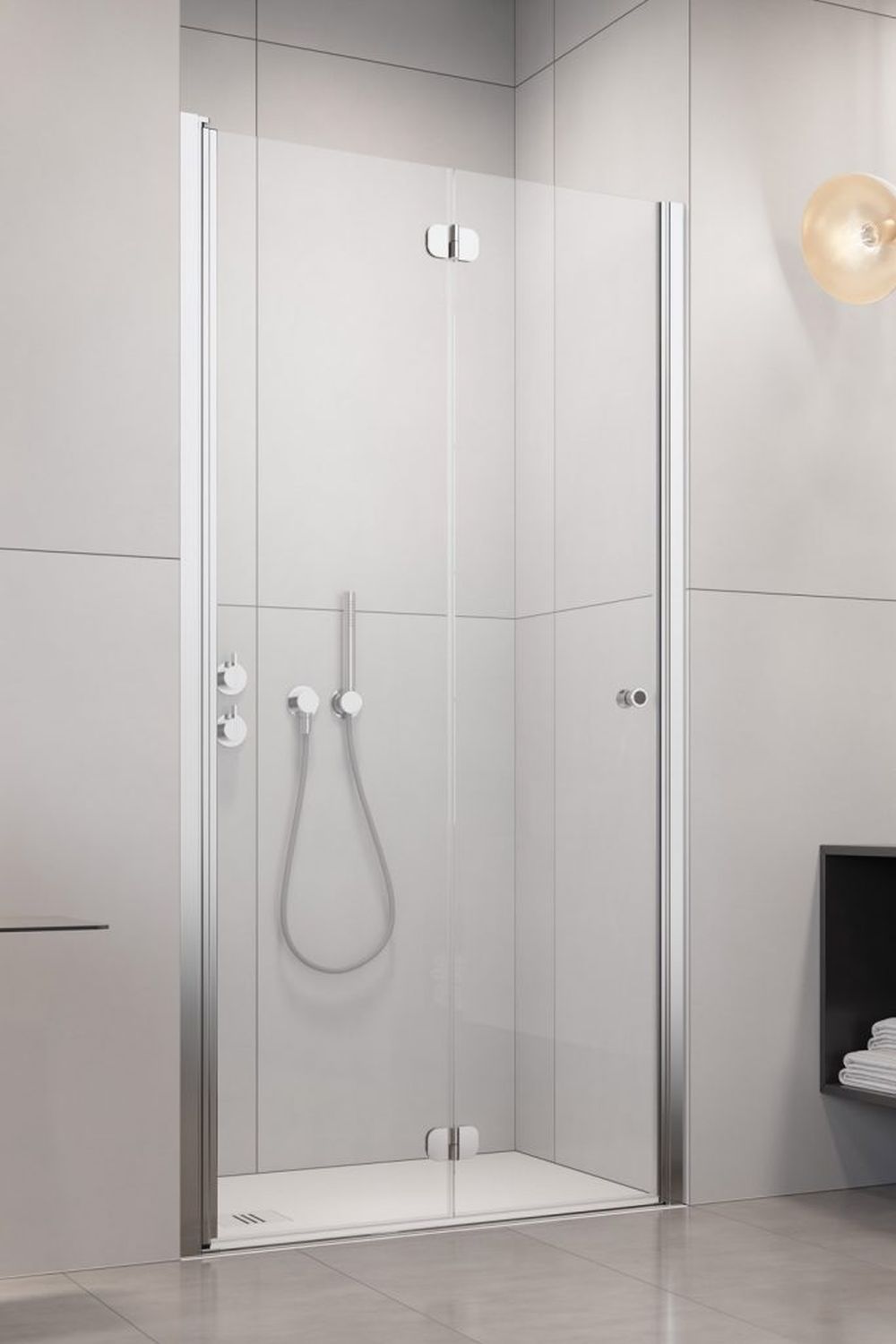 Radaway Eos DWB drzwi prysznicowe 70 cm wnękowe lewe chrom/szkło przezroczyste 137883-01-01L