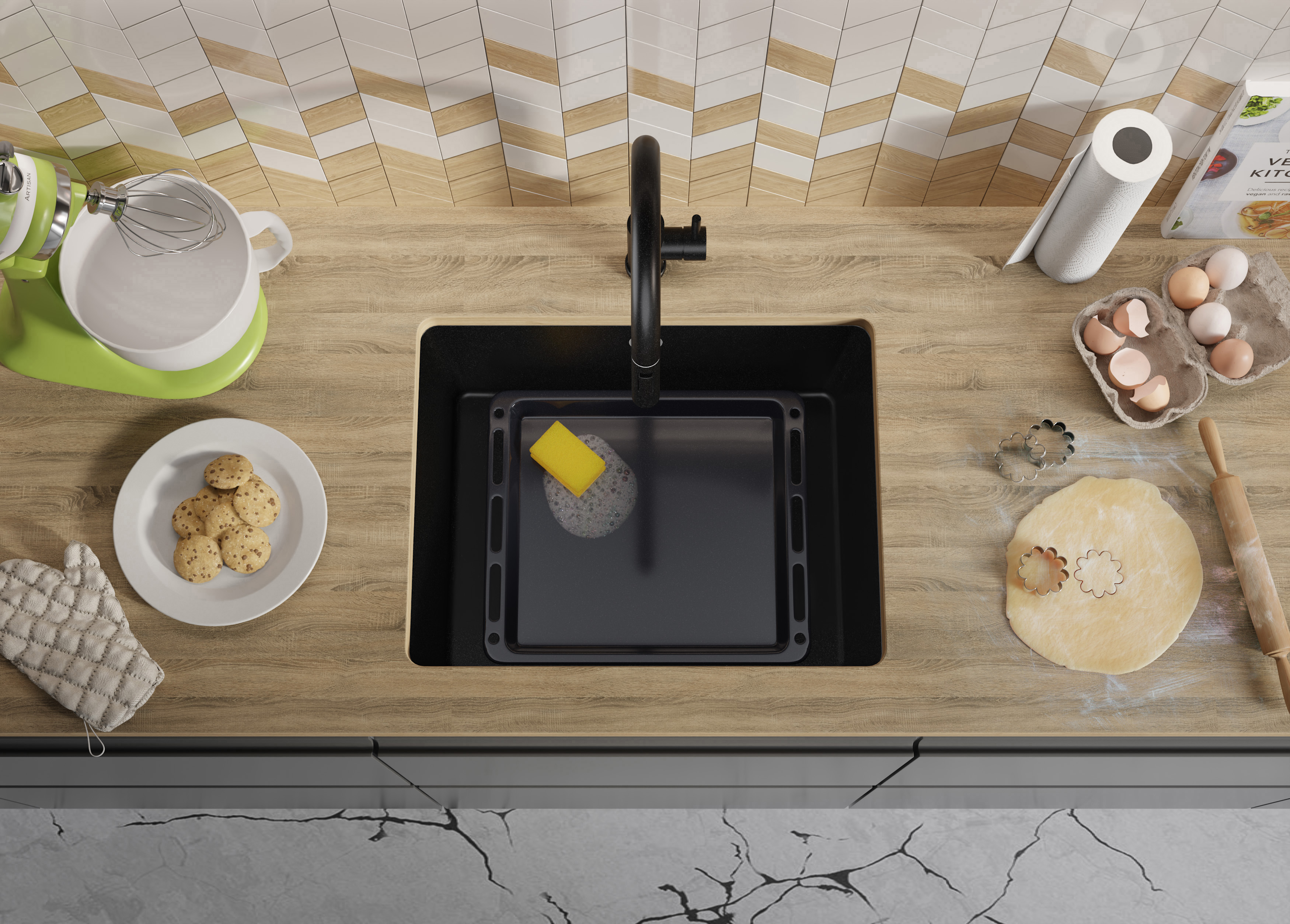 Primagran Wenecja XL 60 Easy zlewozmywak granitowy 56x44 cm czarny O_OW6KC-001 - Wysyłka w 24h