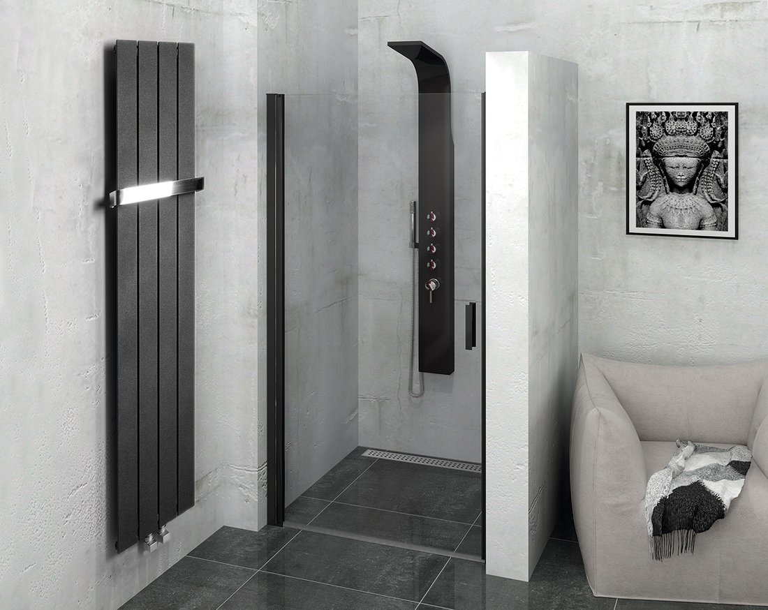 Sapho Colonna grzejnik łazienkowy 29,8x180 cm czarny mat IR144