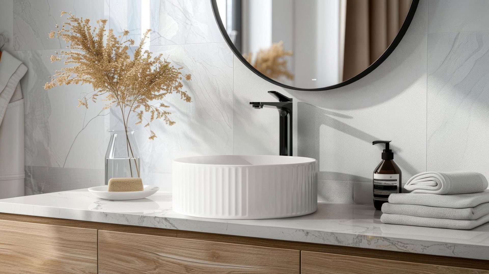 Invena Alonia bateria umywalkowa stojąca czarna BU-70-W04