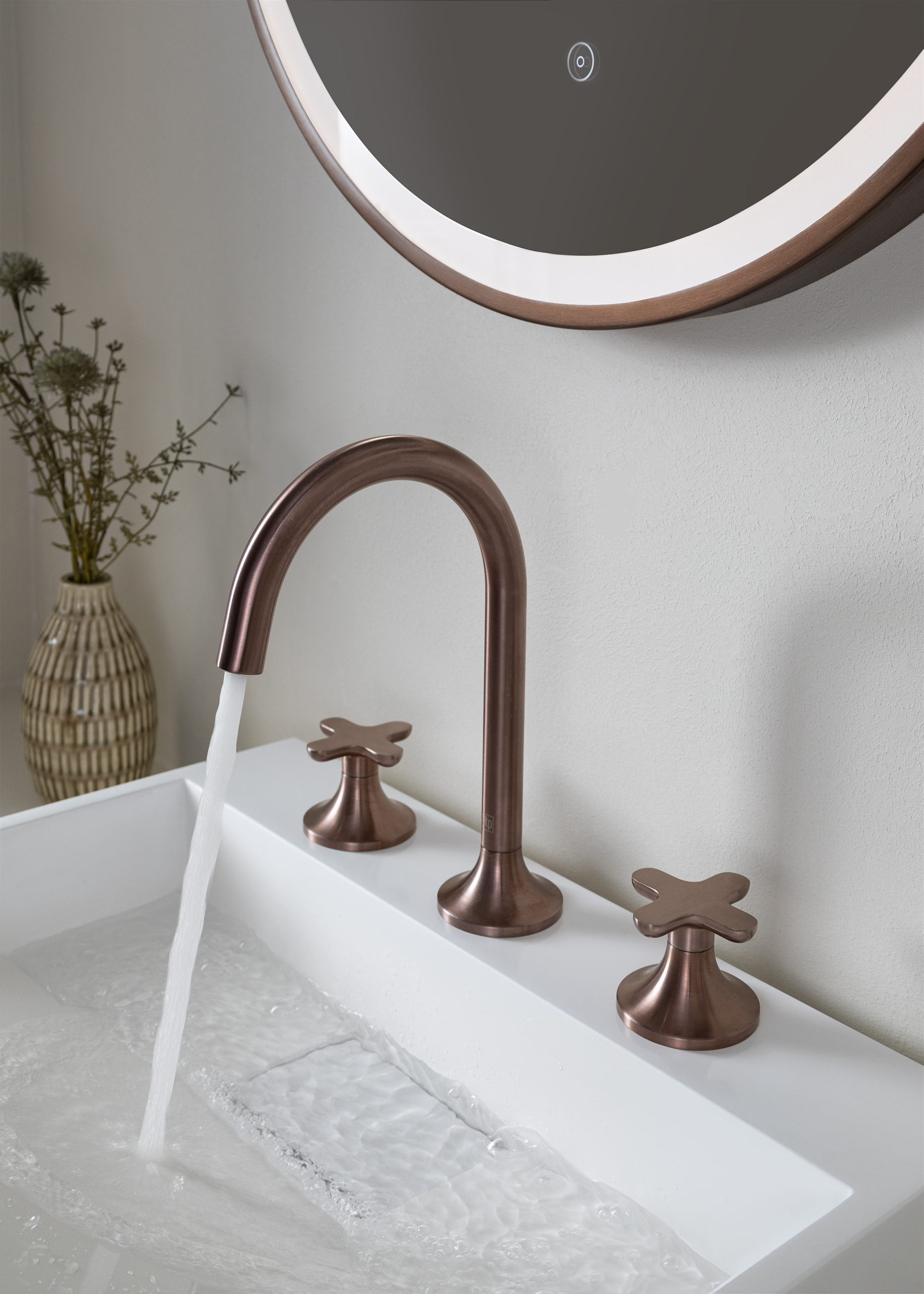 JTP Vos lustro 60x60 cm okrągłe z oświetleniem z matą grzewczą 21M60BRZ