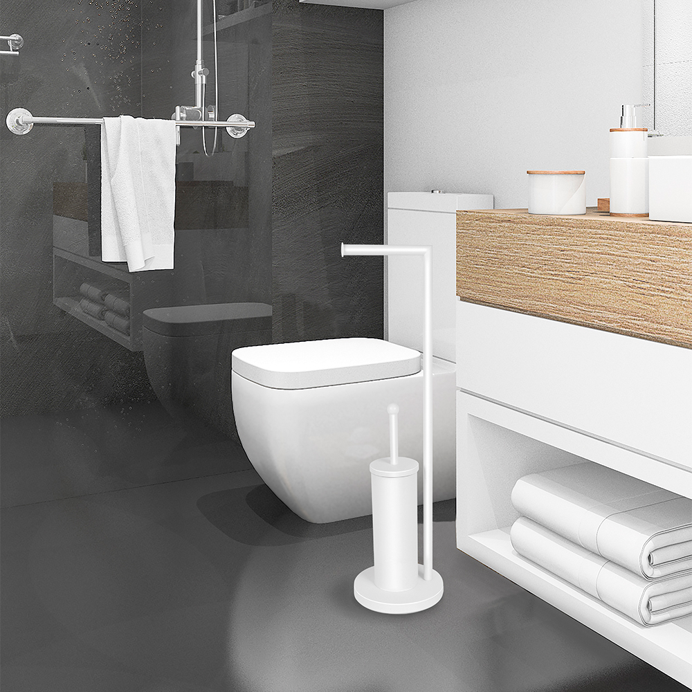 Sepio stojak na papier toaletowy ze szczotką WC biały mat 10STOLAZ104WH - Wysyłka w 24h