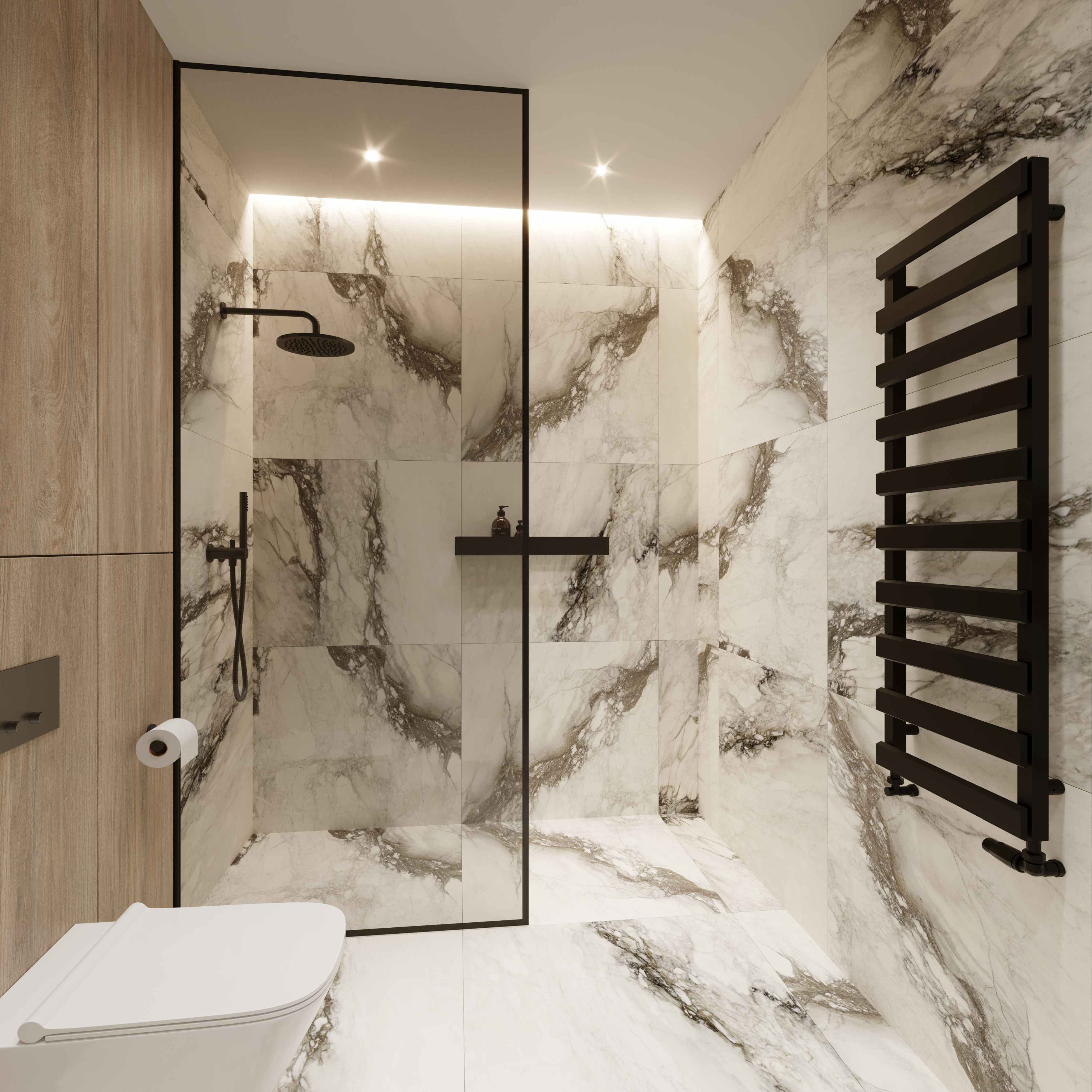 Luxrad Scala New grzejnik łazienkowy dekoracyjny 84x40 cm czarny SCN08400400S040