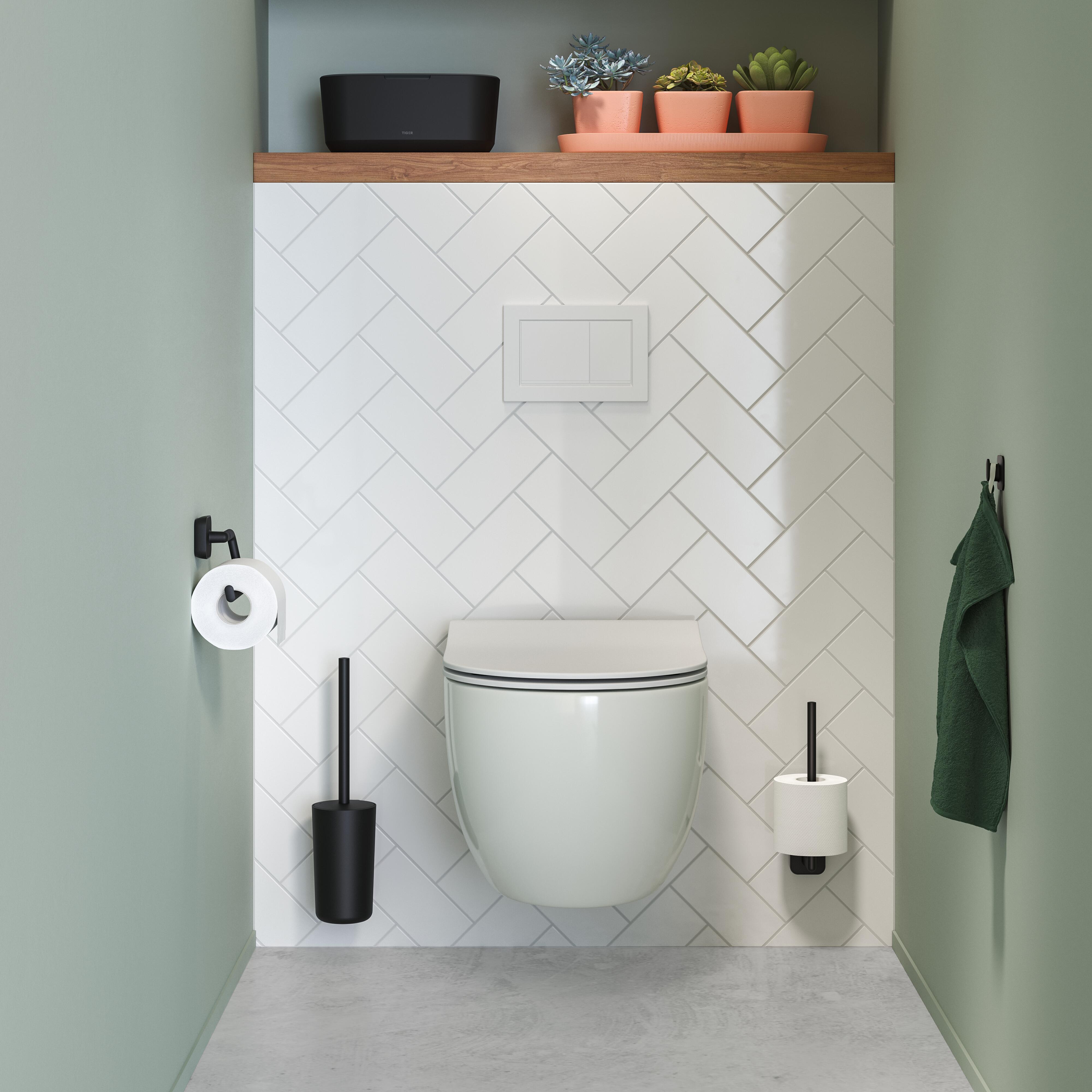 Tiger Carv uchwyt na papier toaletowy bez pokrywy czarny 800238