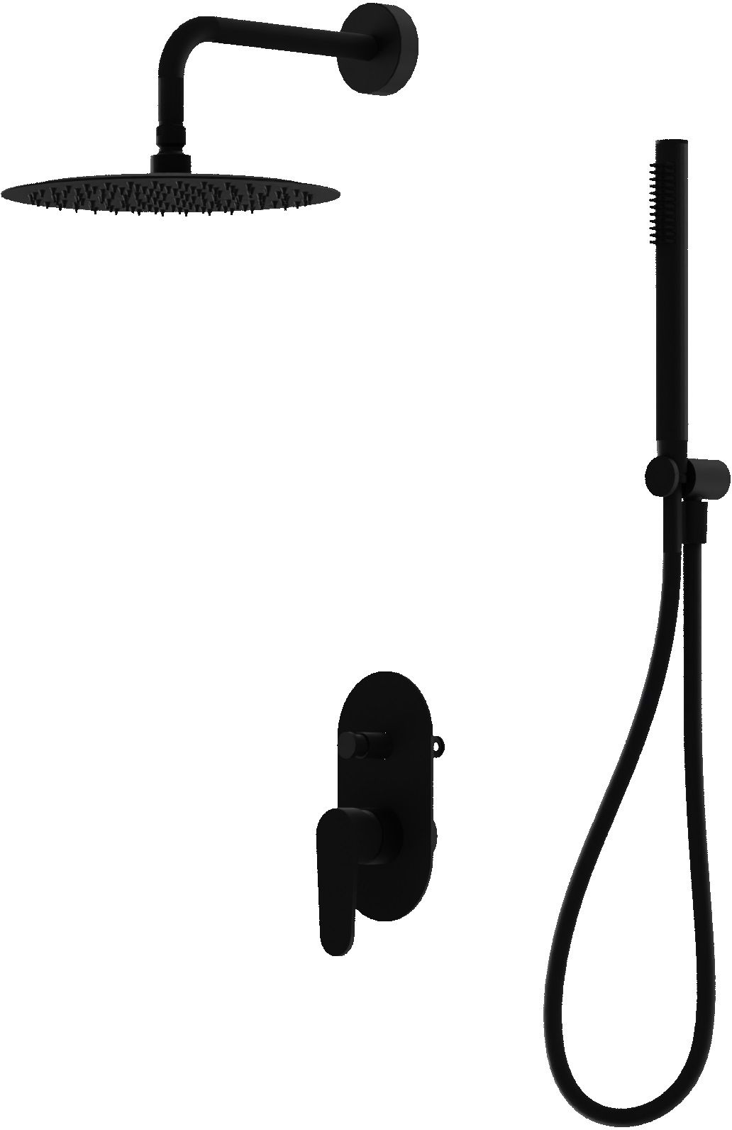 LaVita Cetus zestaw prysznicowy podtynkowy z deszczownicą czarny mat