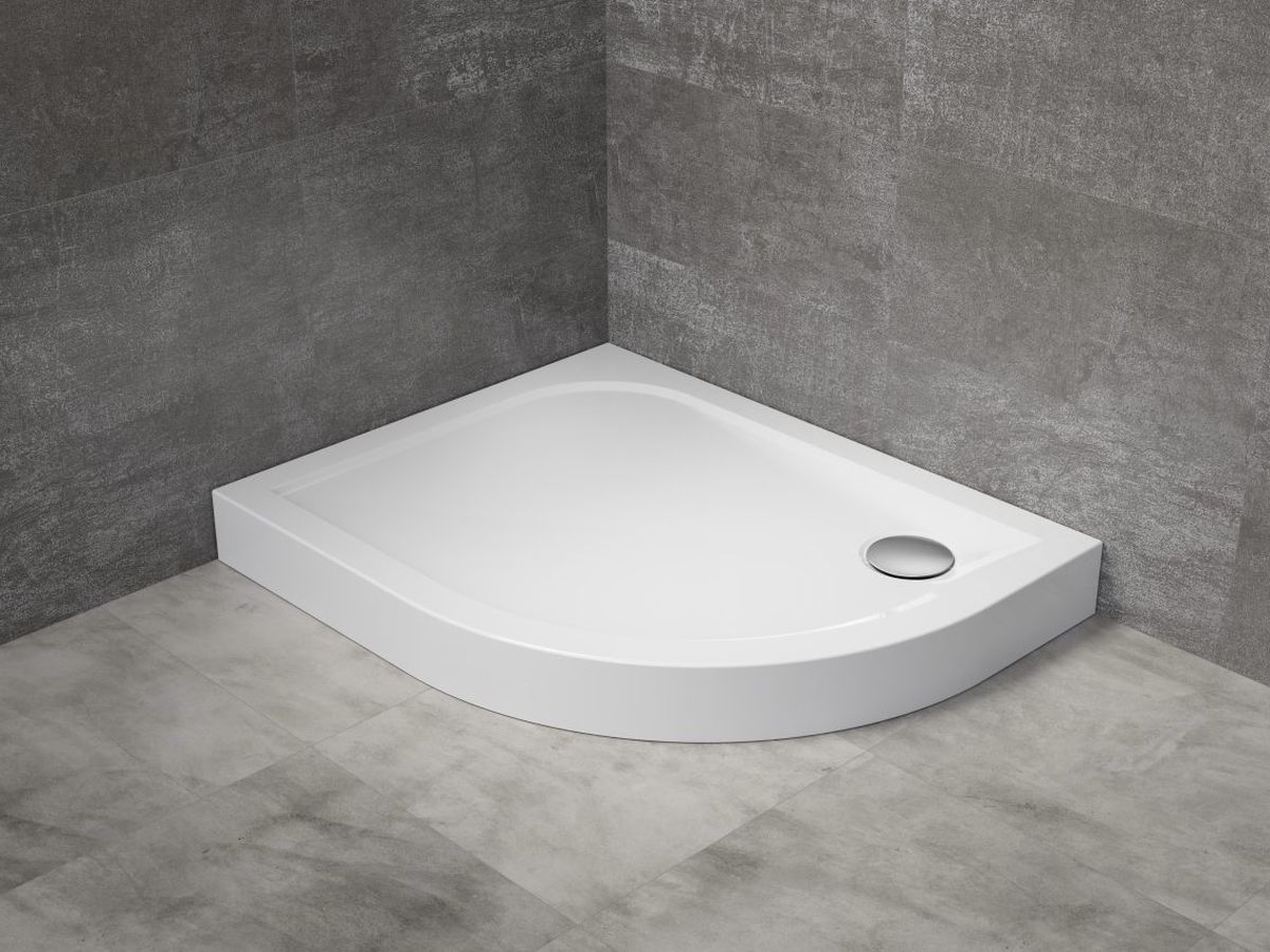 Radaway Delos E Compact brodzik 90x80 cm półokrągły lewy biały SDE9080-05L