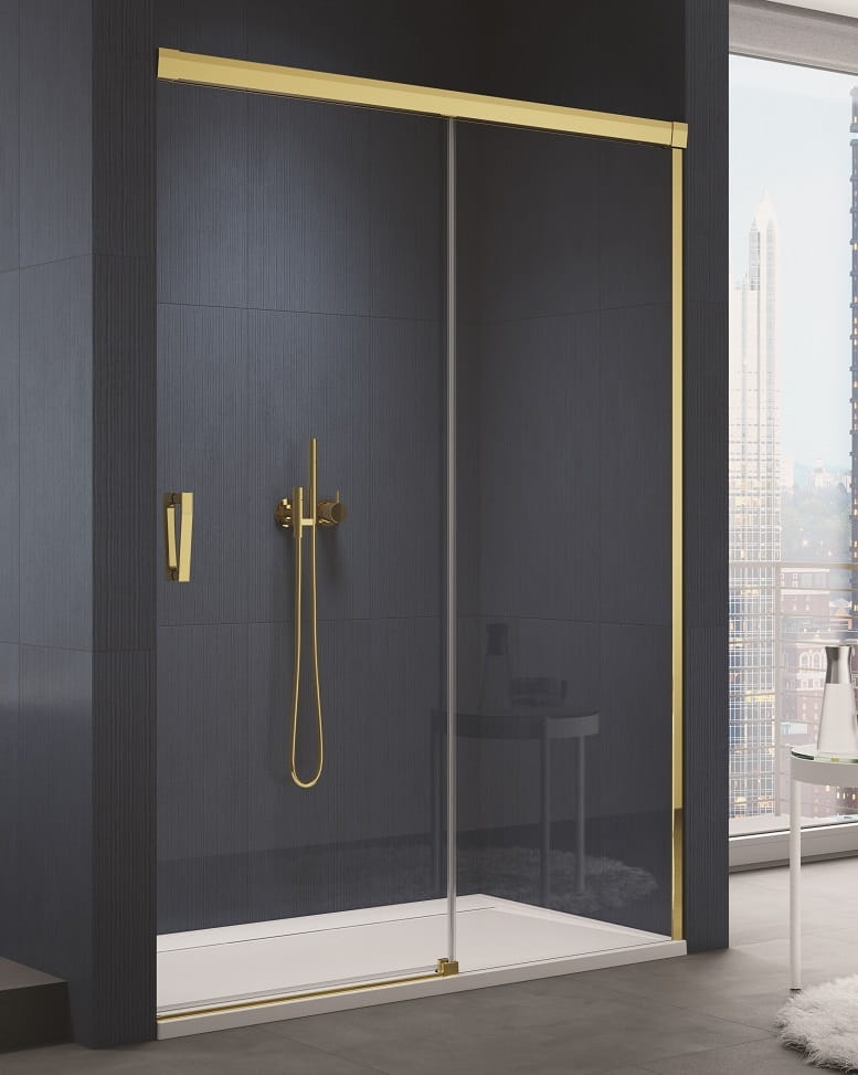 Ronal Cadura drzwi prysznicowe 110 cm rozsuwane złoty połysk/szkło przezroczyste CAS2D1101207