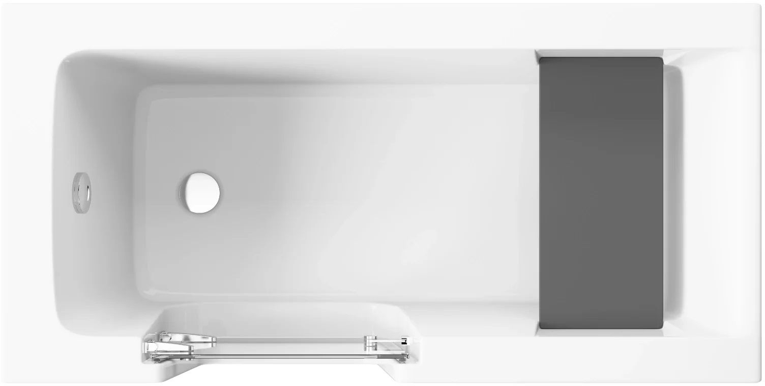 Polimat Vovo wanna prostokątna z drzwiami 140x70 cm biała 00276