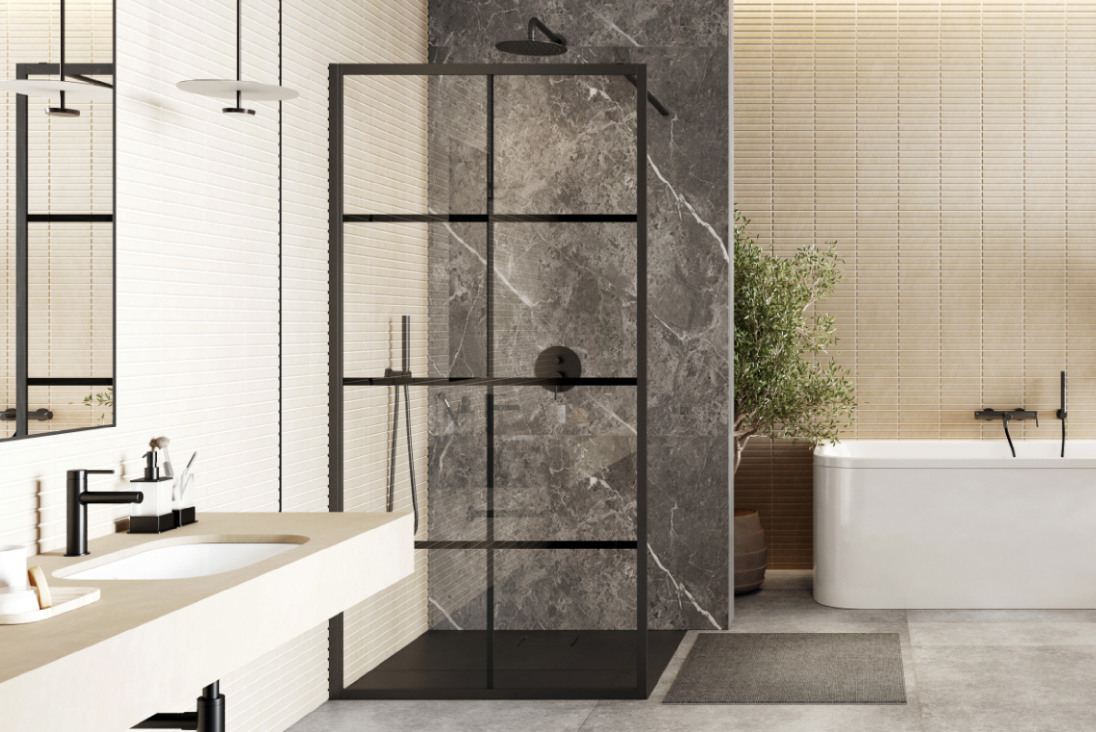 Excellent Pi zestaw prysznicowy podtynkowy z deszczownicą czarny mat AREX.SET.1247BL