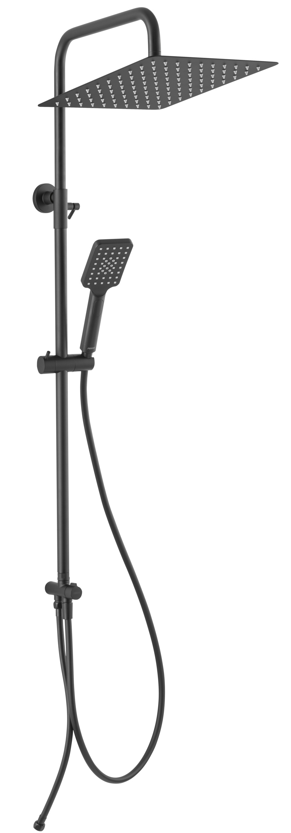 Ferro Wizard Square Pro zestaw prysznicowy ścienny z deszczownicą czarny NP48BL - Wysyłka w 24h