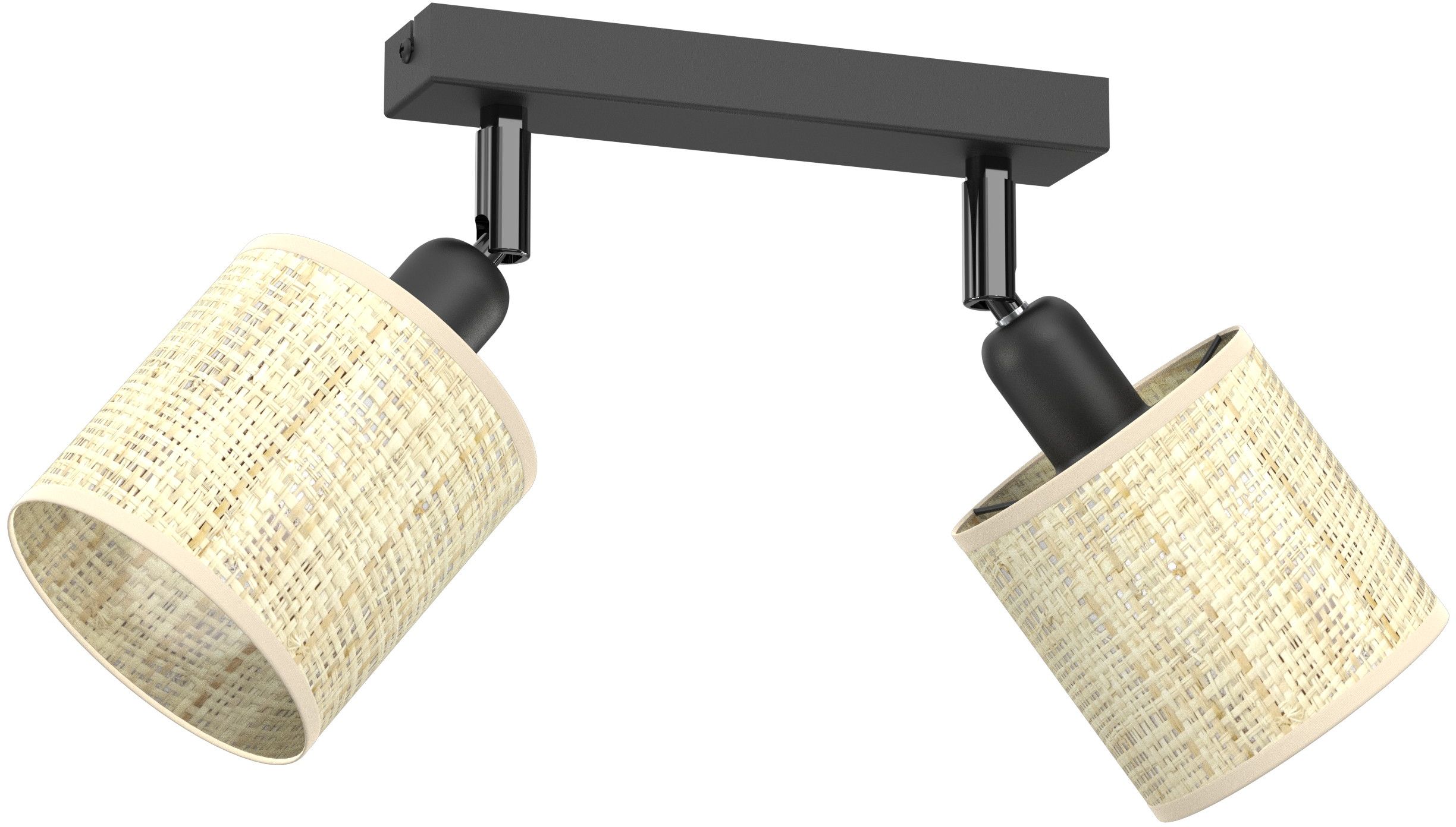 Luminex Rattan lampa podsufitowa 2x15W czarny/rattan 5295