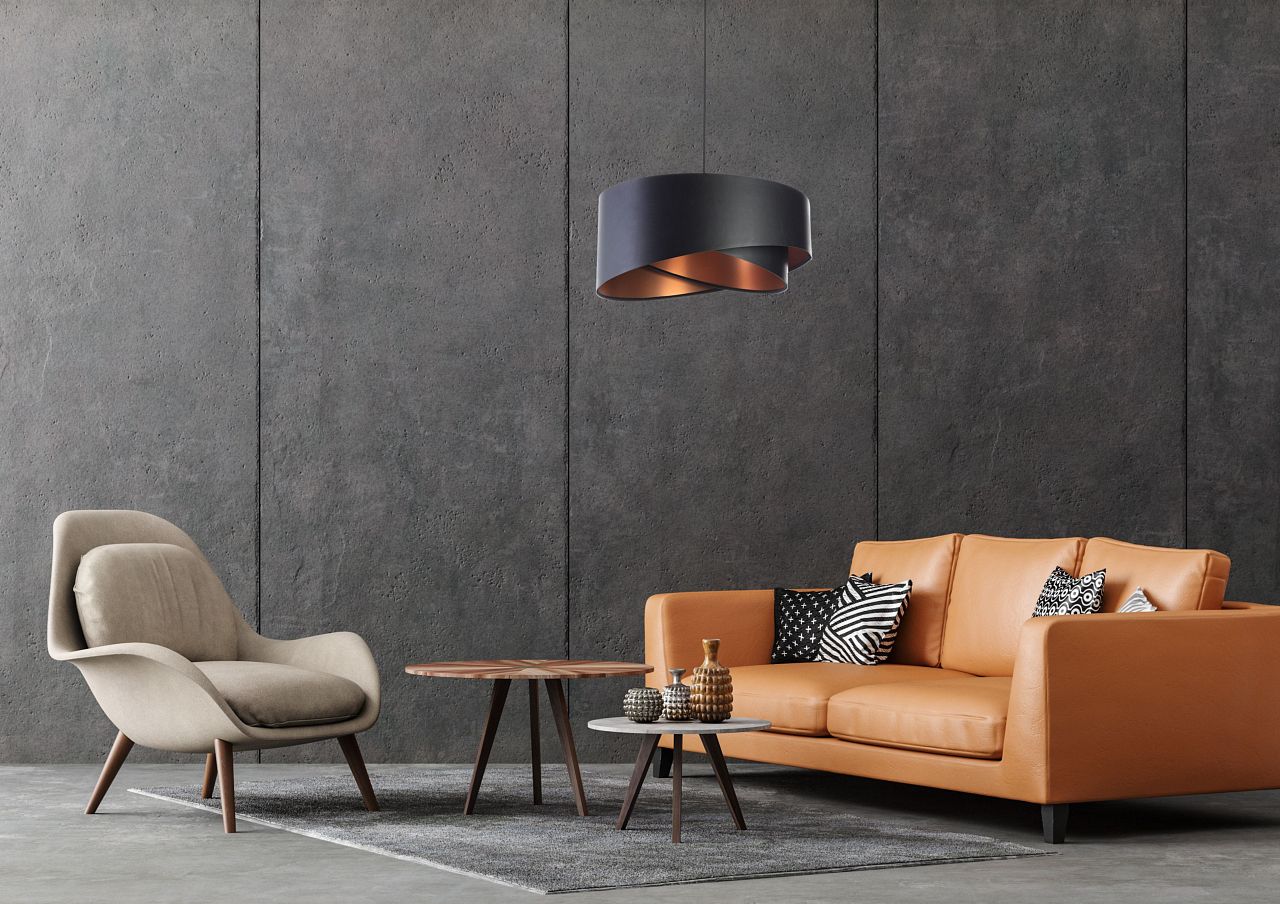 BPS Koncept Galaxy lampa wisząca 1x60 W czarna-miedź 060-165