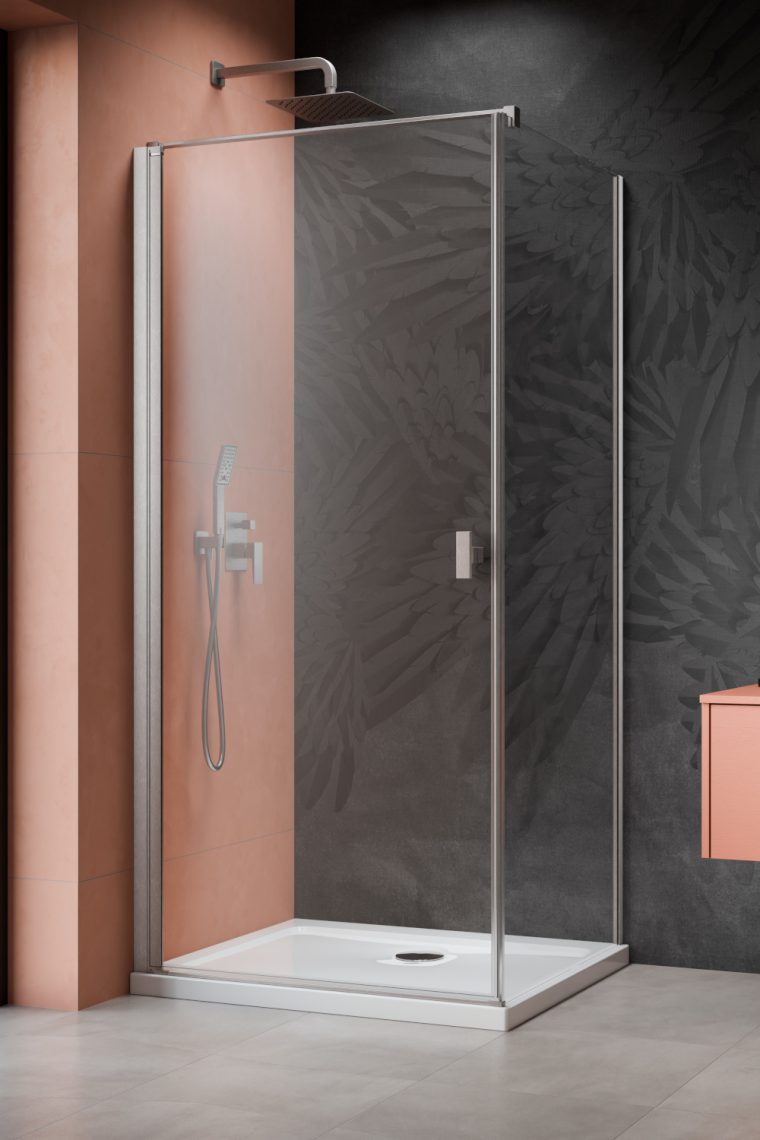 Radaway Nes Brushed Nickel KDJ I drzwi prysznicowe 80 cm uchylne nikiel szczotkowany/szkło przezroczyste 10022080-91-01L