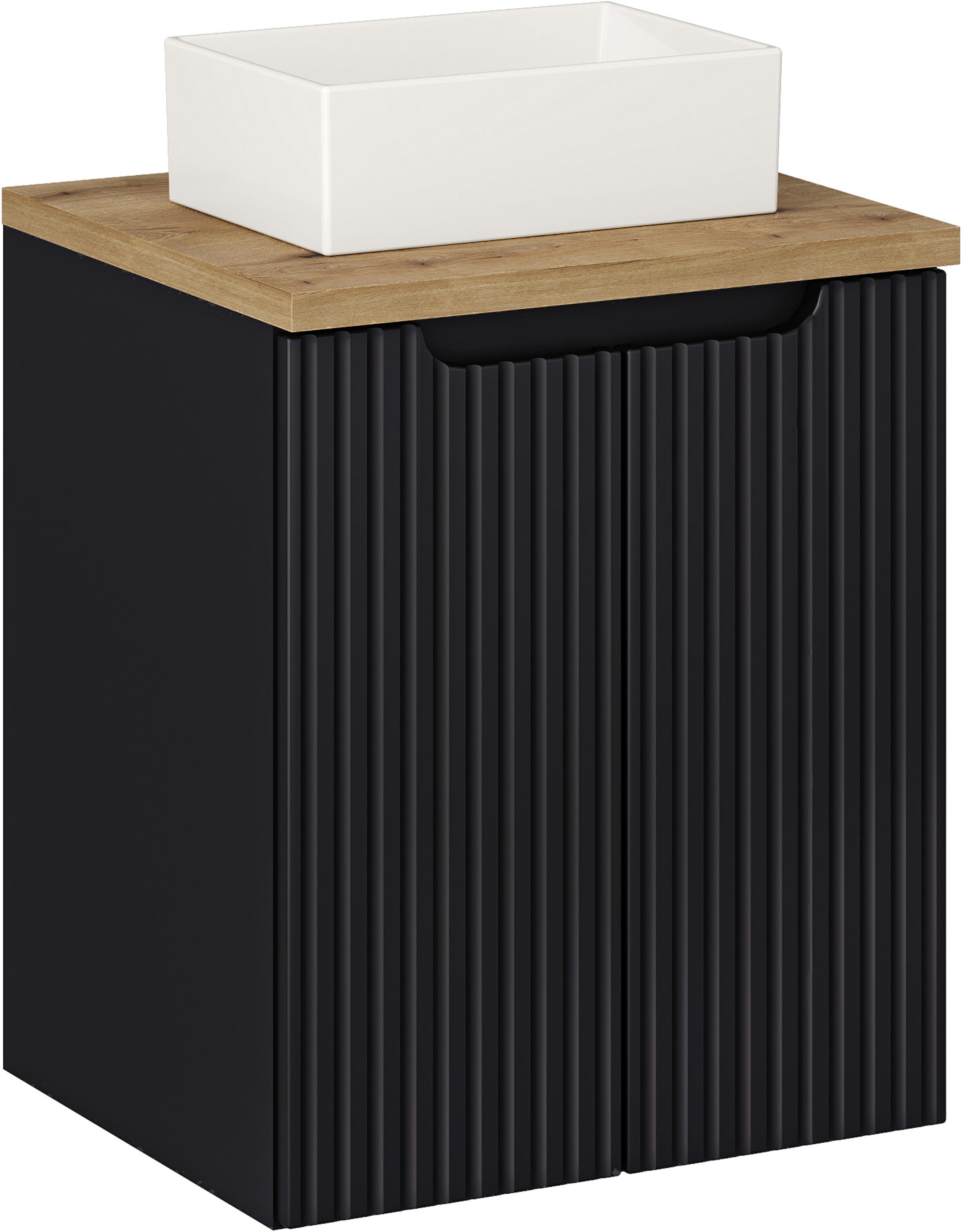 Comad Nova Black szafka 50 cm podumywalkowa wisząca z umywalką czarna SET-NOB B OAK 50CM D UN GAJA 35 - Wysyłka w 24h