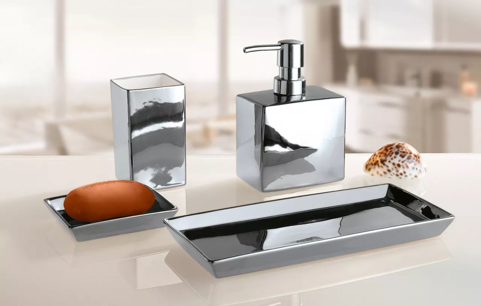 Kleine Wolke Glamour dozownik do mydła 450 ml stojący srebrny 5065124854 - Wysyłka w 24h