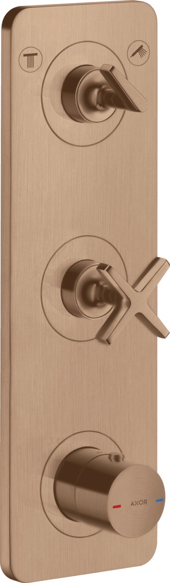 Axor Citterio E bateria wannowo-prysznicowa podtynkowa termostatyczna czerwone złoto szczotkowane 36703310