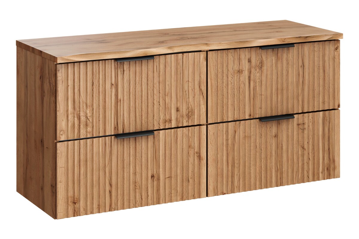 Zestaw Comad Adel Oak dwie szafki 60 cm podumywalkowe i blat 120 cm dąb SET-ADO B NAT WOTAN 120CM