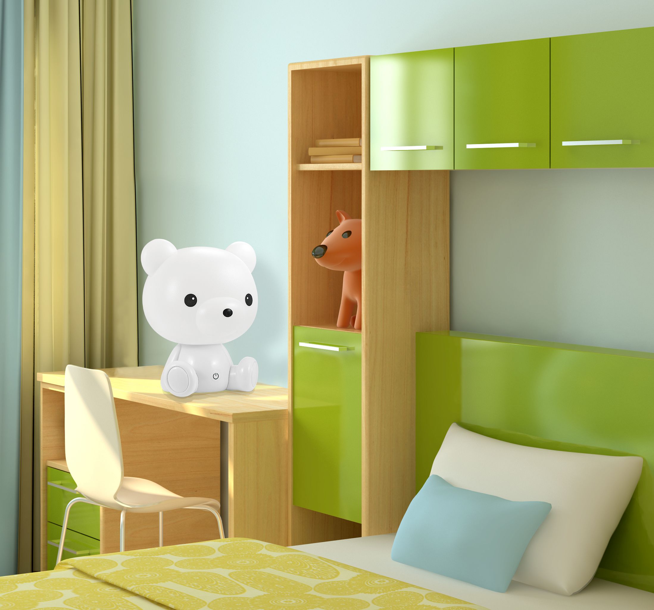 Goldlux Miś lampka nocna dziecięca 1x2,5 W biała 308221