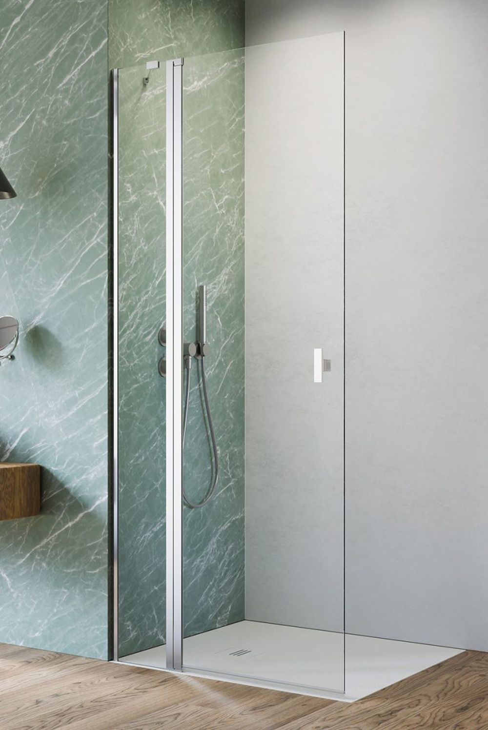 Radaway Nes KDD II kabina prysznicowa część lewa 100x100 cm kwadratowa chrom połysk/szkło przezroczyste 10085100-01-01L