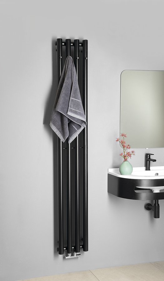 Sapho Pilon grzejnik łazienkowy dekoracyjny 180x27 cm czarny IZ122T