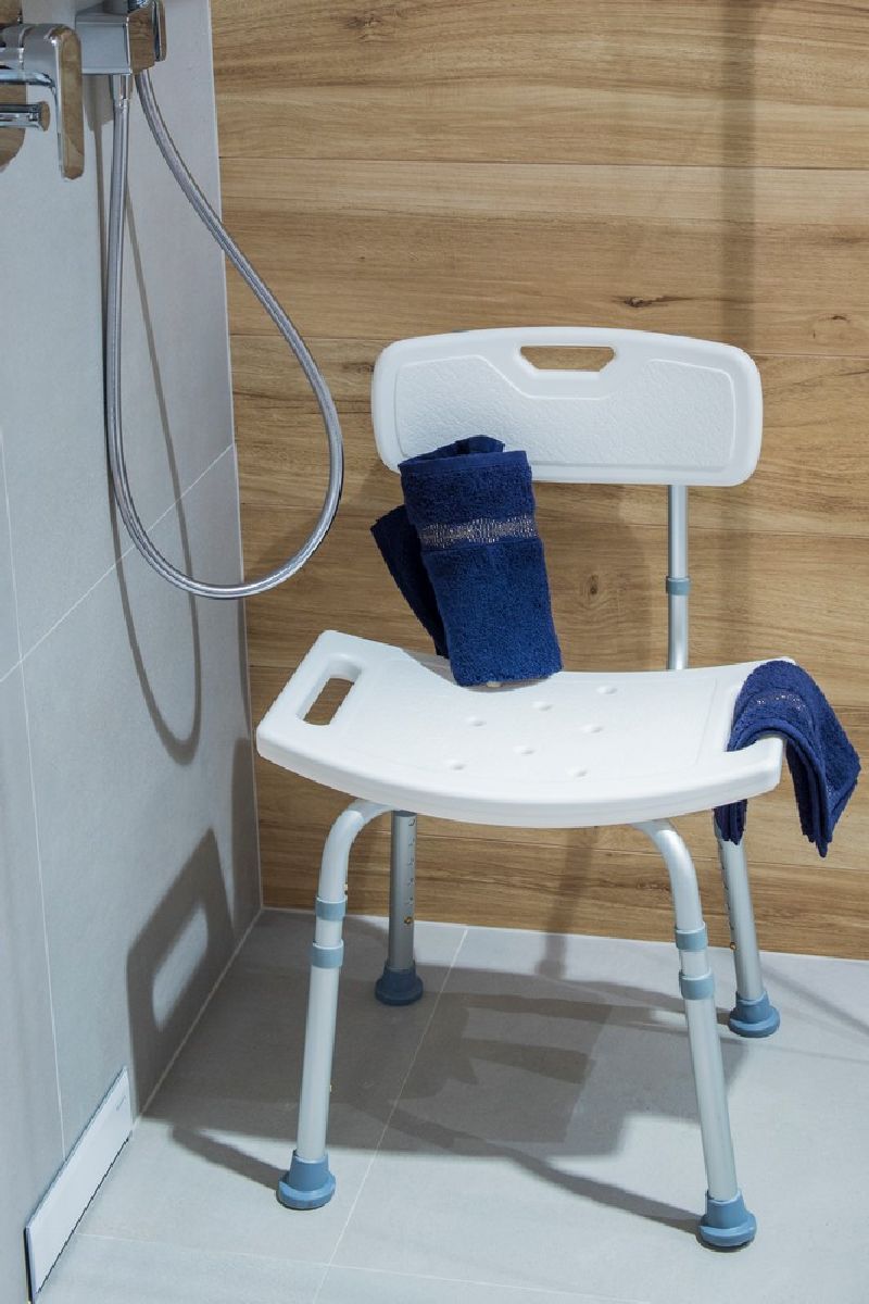 AWD Interior krzesło prysznicowe dla niepełnosprawnych biały/aluminium AWD02331599