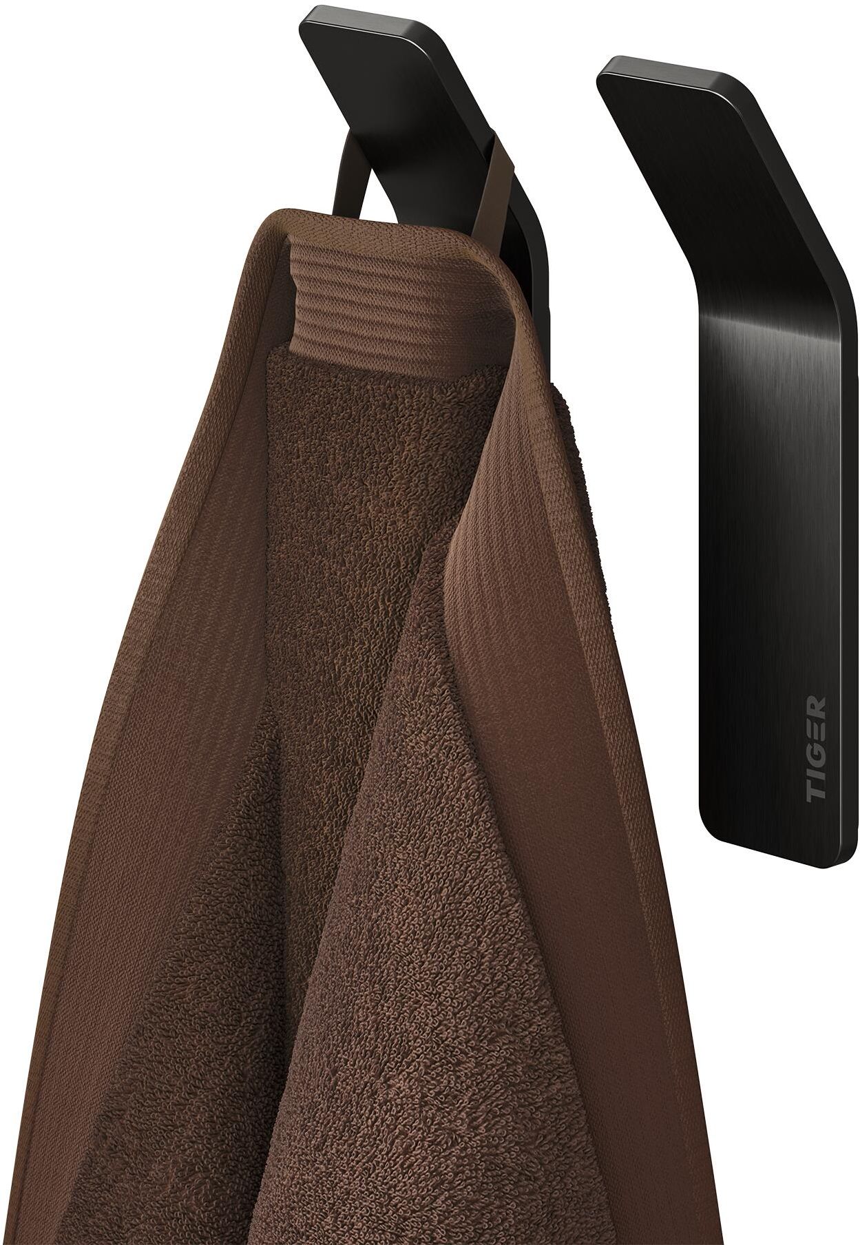 Tiger Single wieszak na ręcznik 2 szt haczyk czarny szczotkowany 800746