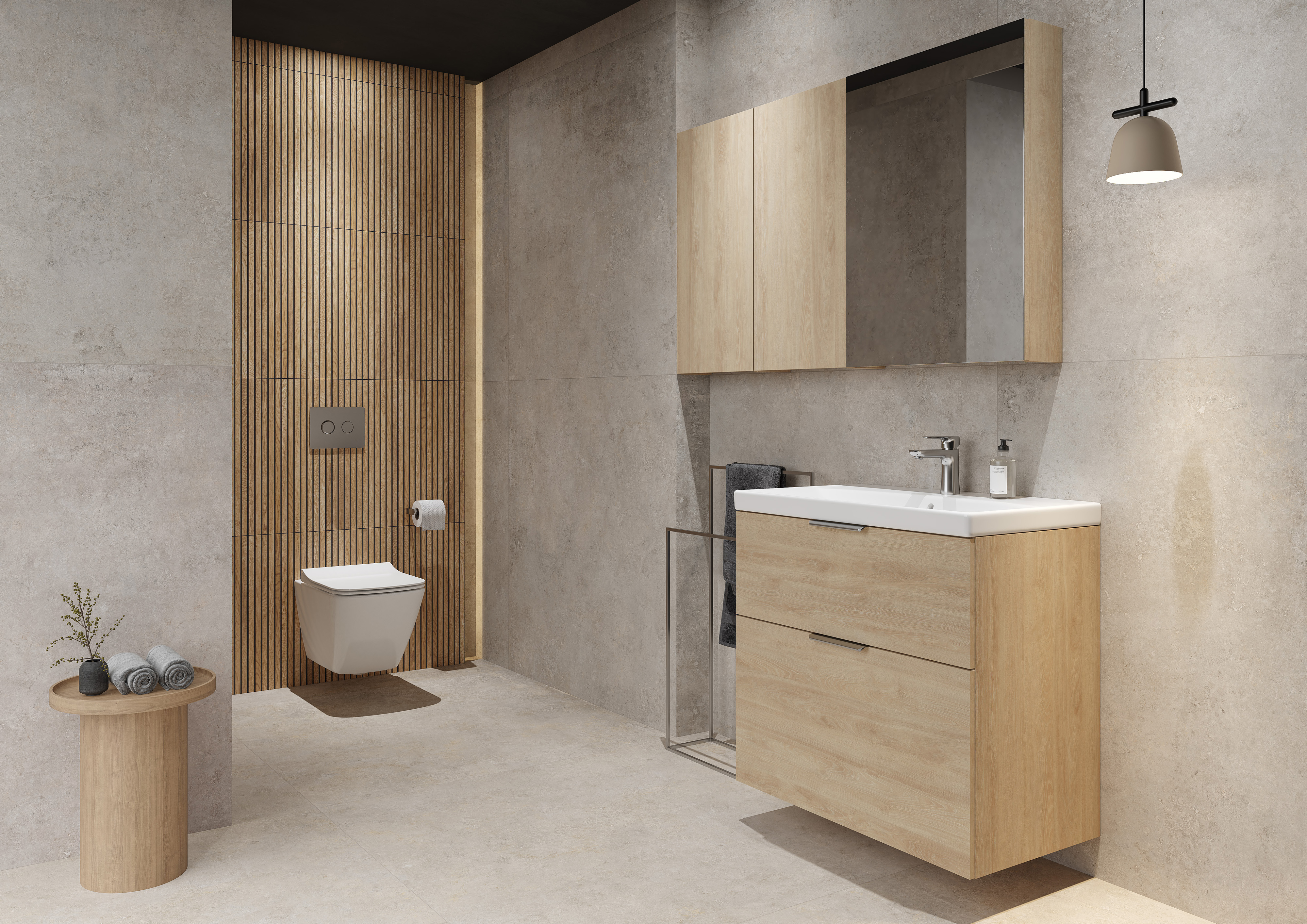 Cersanit City umywalka z szafką 50,5 cm dąb S4004-133 - Wysyłka w 24h