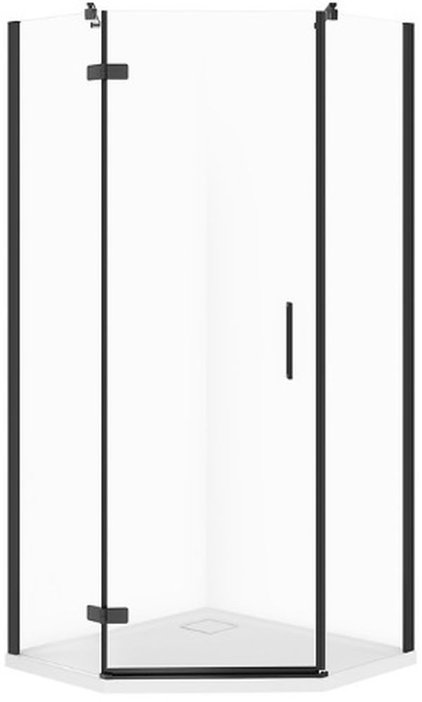 Cersanit City kabina z brodzikiem 90x90 cm czarny mat/szkło przezroczyste S4004-004