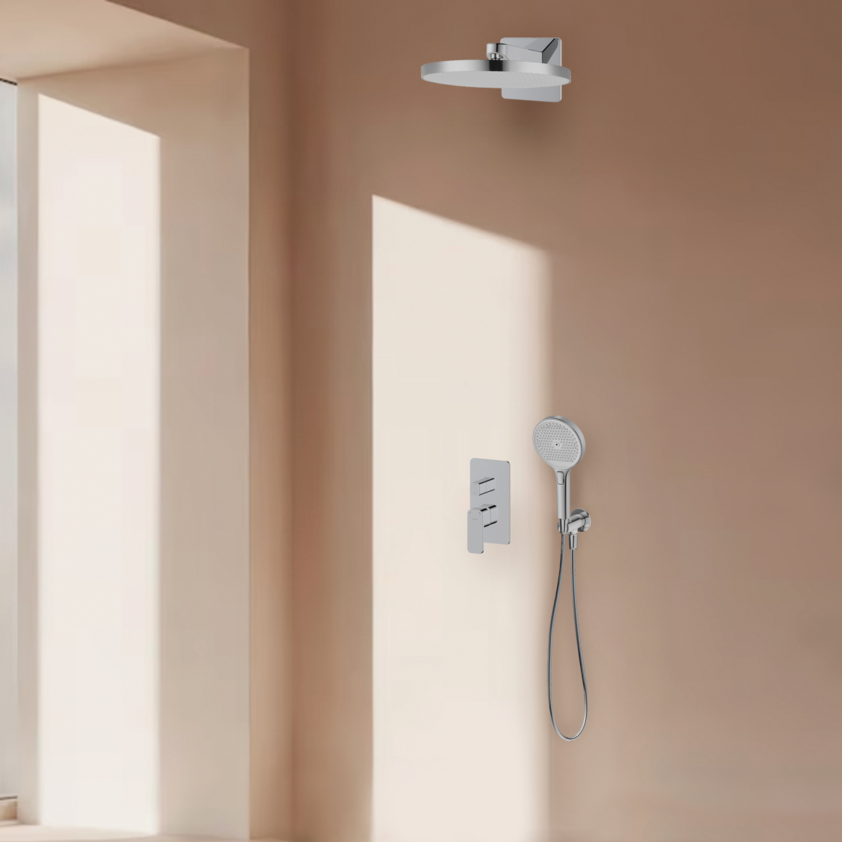 Oltens Hadsel zestaw bateria wannowo-prysznicowa podtynkowa z deszczownicą Regna i słuchawką 3-funkcyjną Luva EasyClick chrom 36029100 - Wysyłka w 24h