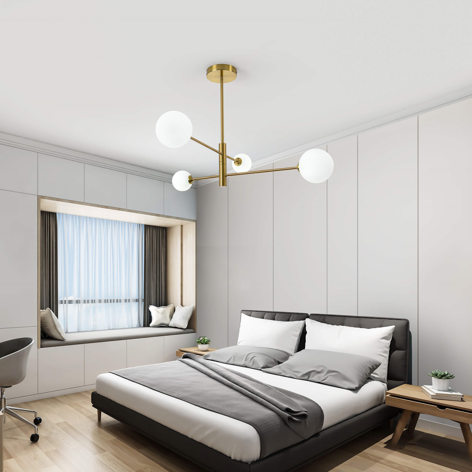 Light Prestige Dorado lampa podsufitowa 4x40 W biała-złota LP-002/4P - Wysyłka w 24h