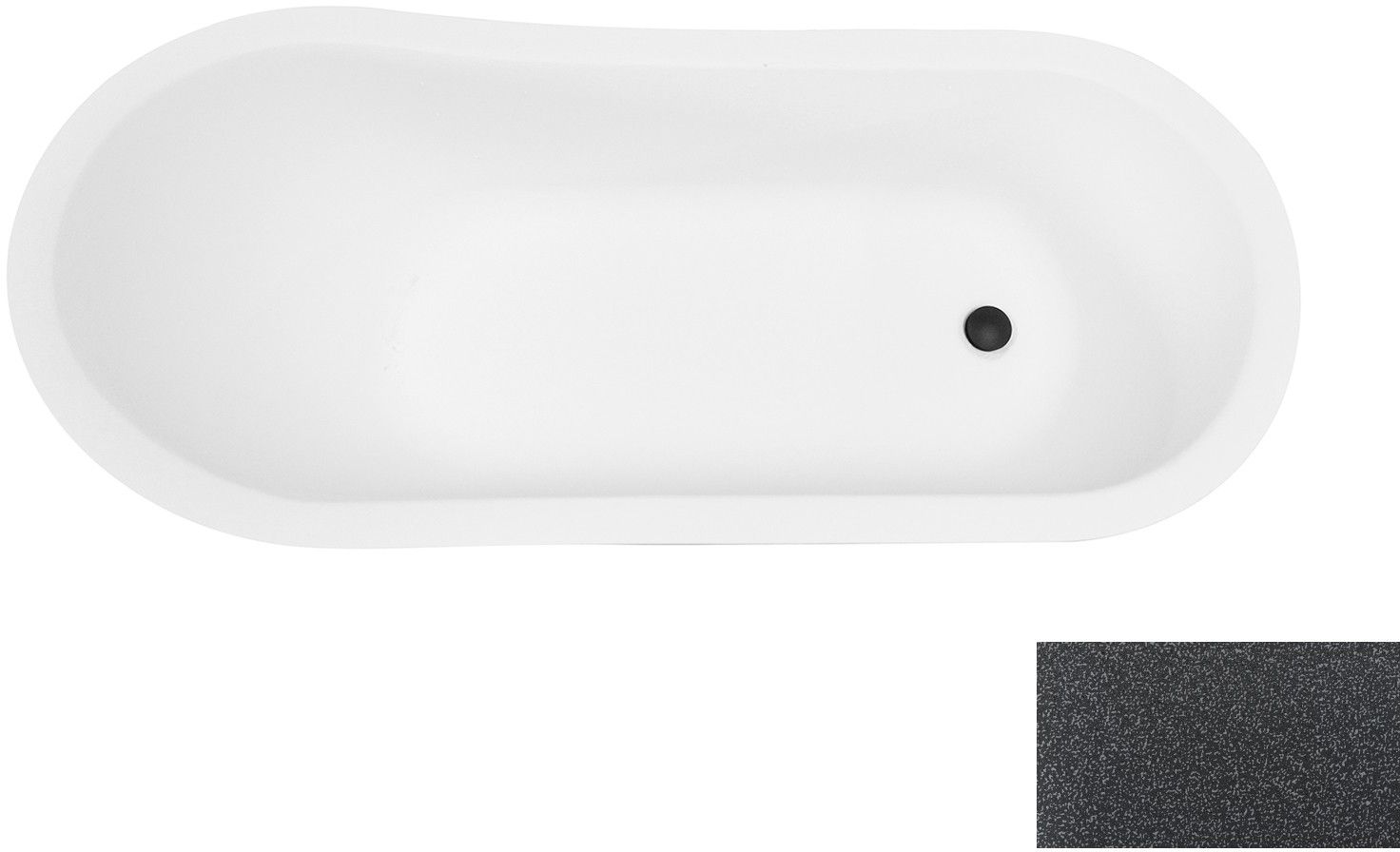 Besco Olaya Glam wanna wolnostojąca 157,5x68 cm owalna biały połysk/grafit/biały #WAO-160-GGW