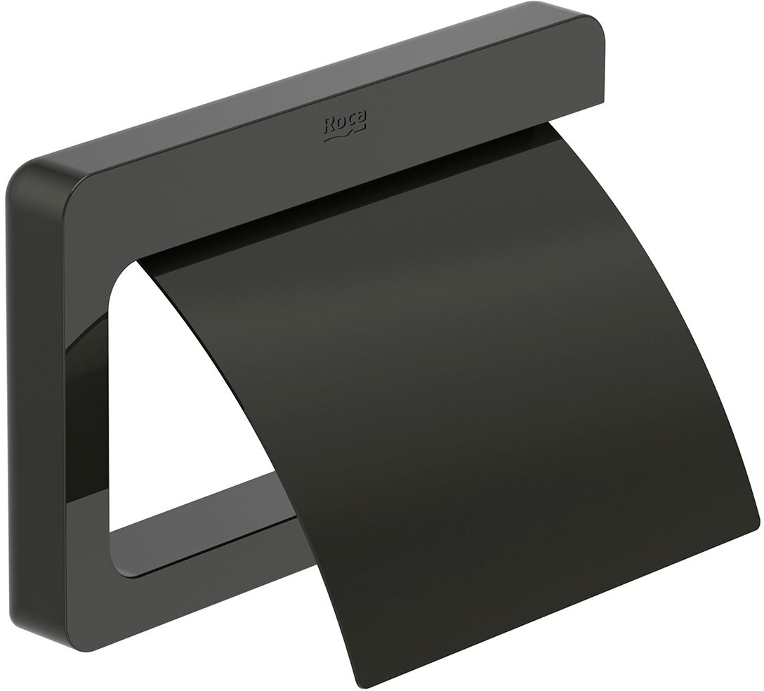 Roca Tempo uchwyt na papier toaletowy z pokrywą czarny A817033CN0 - Wysyłka w 24h