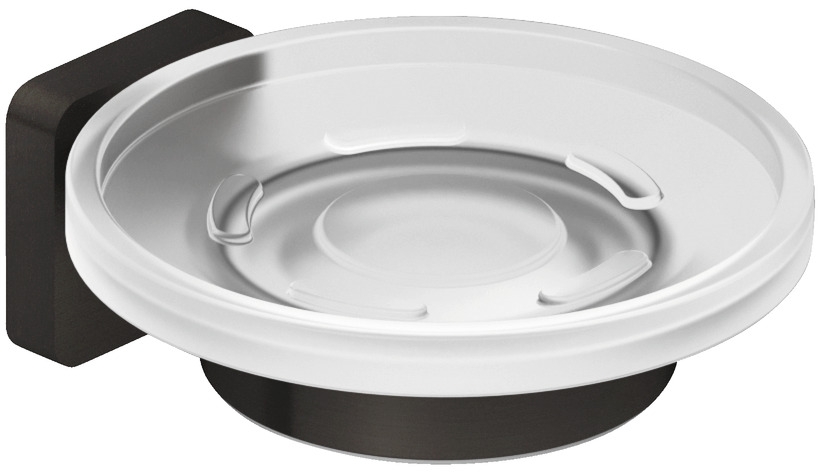 Kludi Vela S mydelniczka ścienna czarny szczotkowany 25985N2