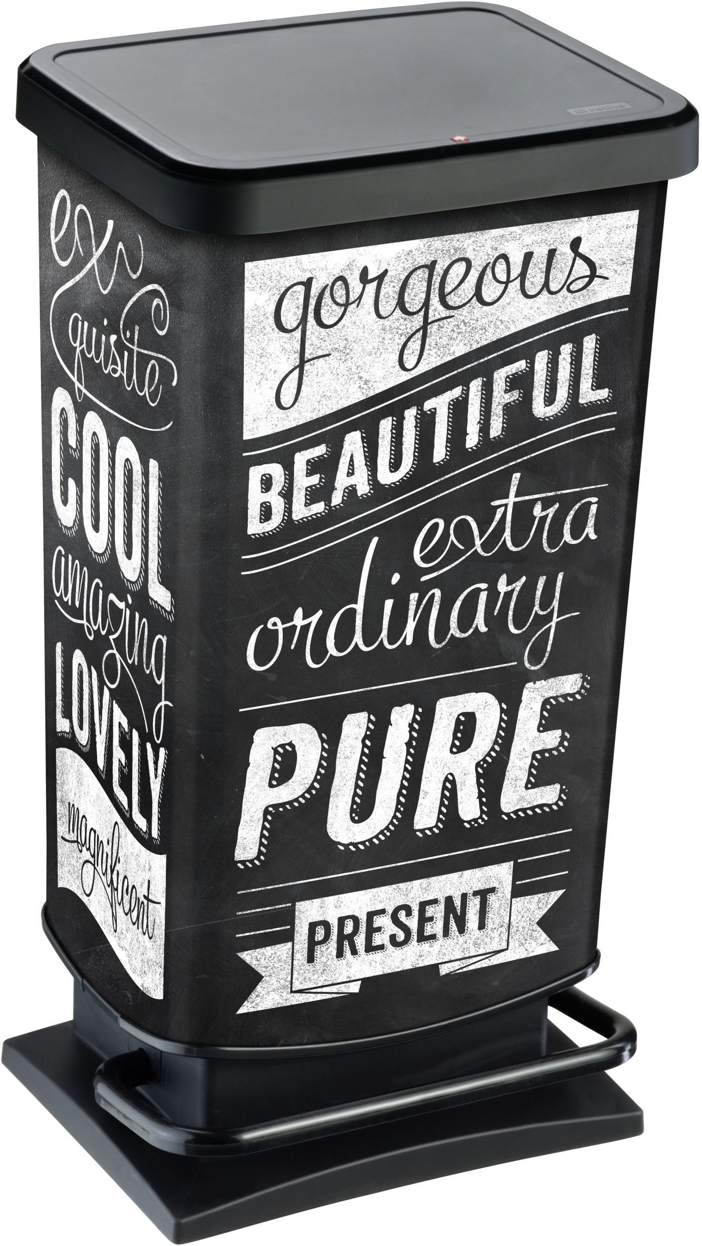 Rotho Paso IML pojemnik na odpady 40 l z pedałem czarny/hipster 1754111003