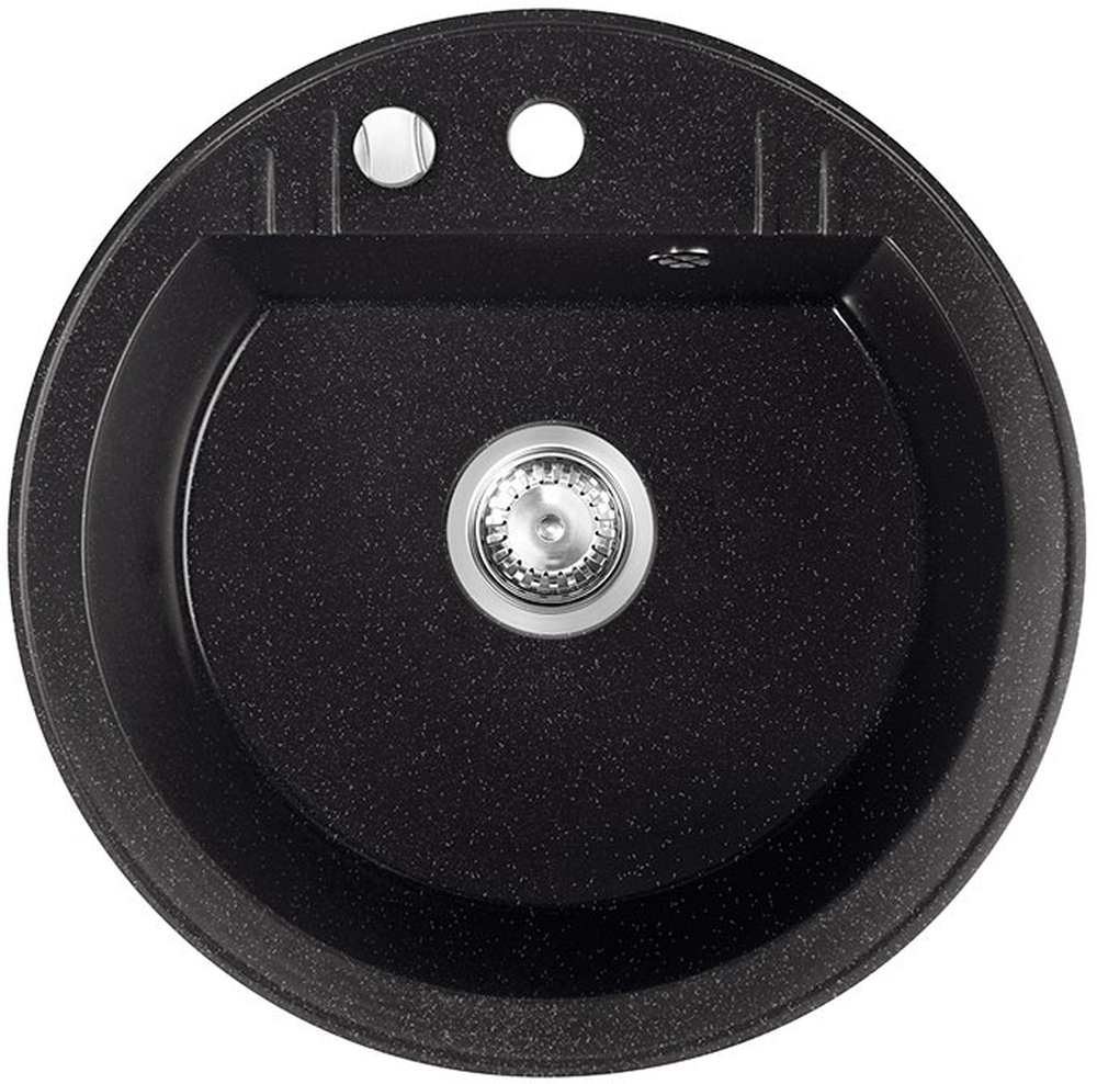 Ferro Mezzo II zlewozmywak granitowy 51 cm okrągły grafit shine DRGM1/51HA