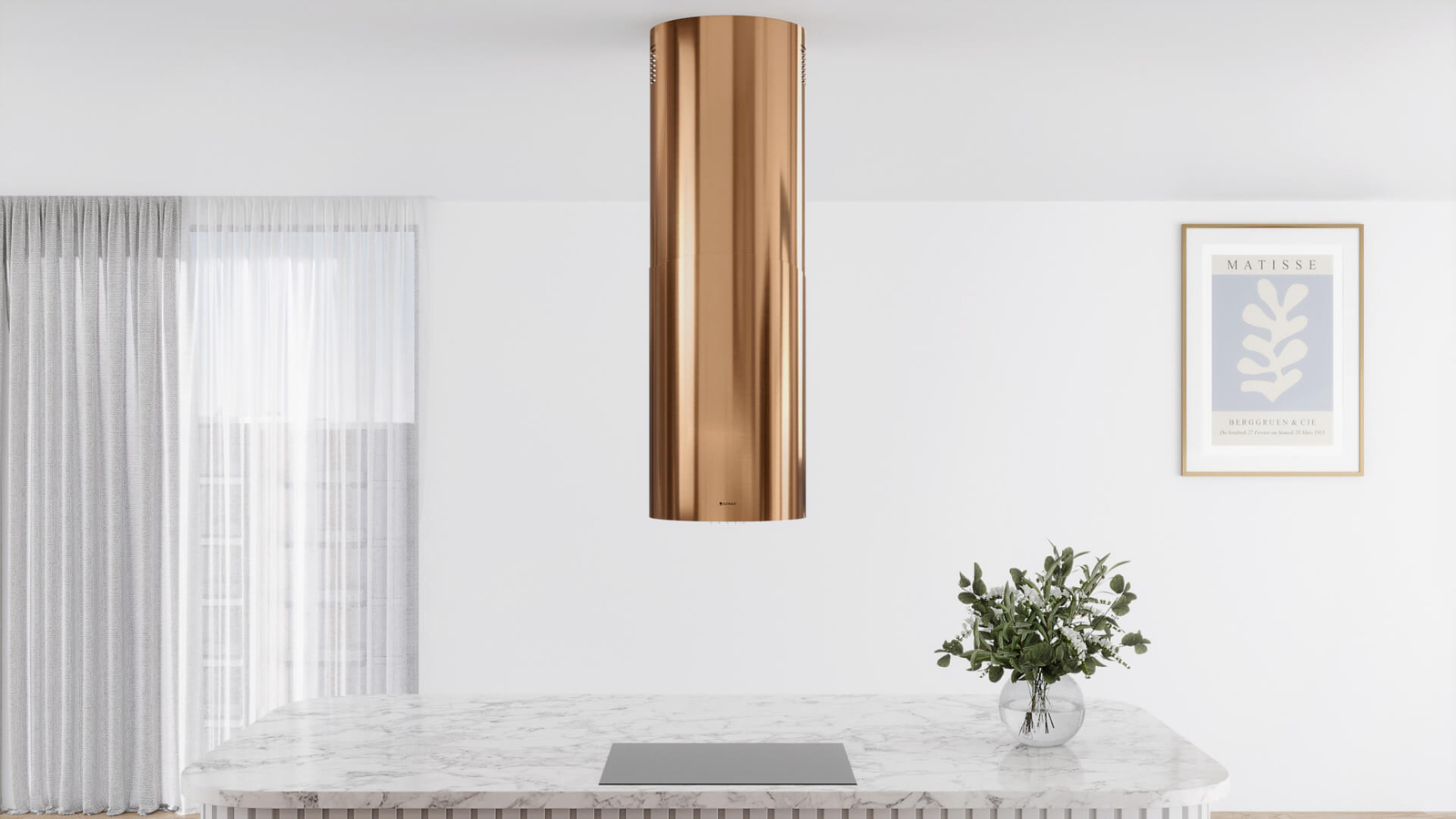 Globalo Design Lobelio Isola okap kuchenny 39 cm wyspowy złoty LOBELIO_ISOLA_39_1_CARMEL_GOLD - Wysyłka w 24h