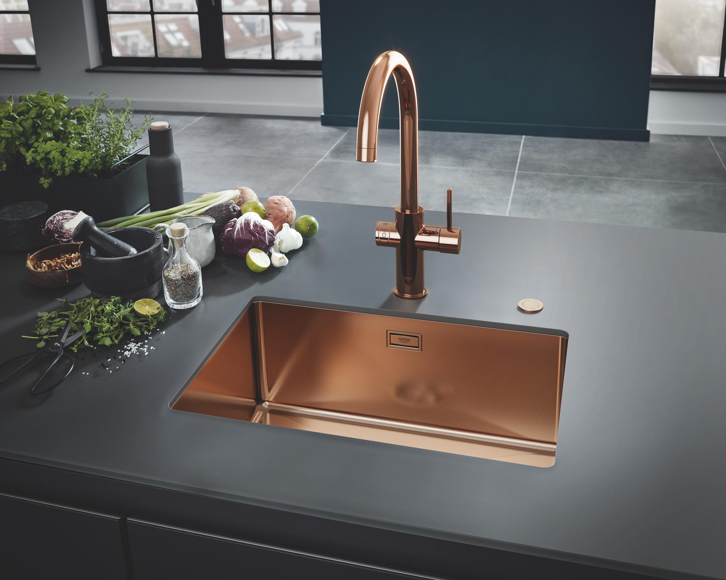 Grohe K700U zlewozmywak stalowy 55x45 cm brushed warm sunset 31574DL1 - Wysyłka w 24h