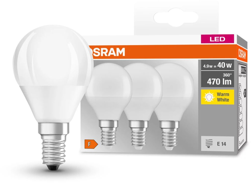 Osram LED Lamps żarówki LED Multipack 3x4,9 W 2700 K E14