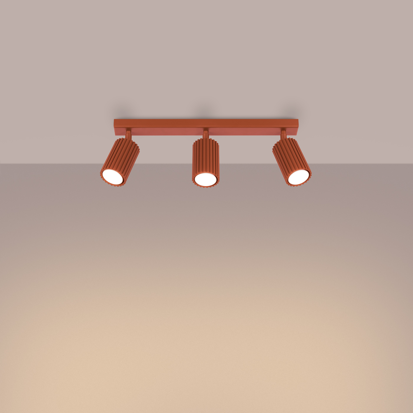 Sollux Lighting Karbon lampa podsufitowa 3x10 W ochra czerwona SL.1638