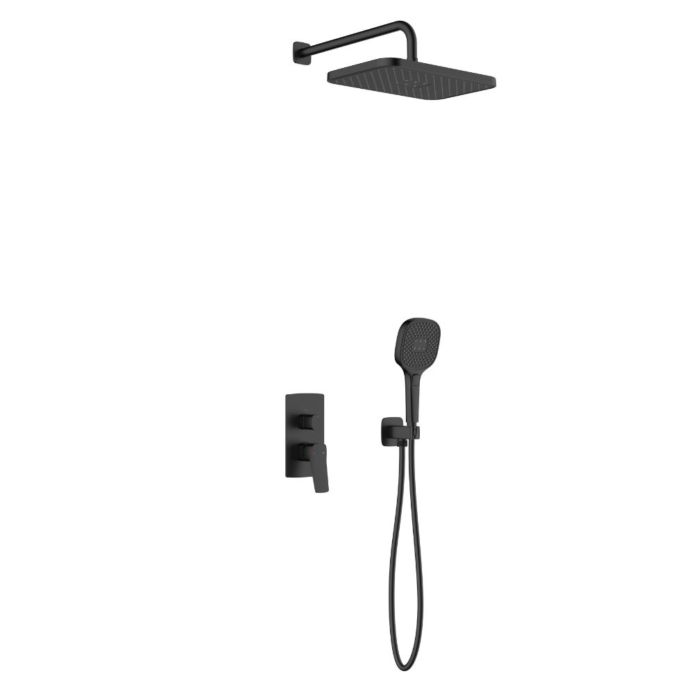 KFA Armatura Malaga Black zestaw prysznicowy podtynkowy z deszczownicą czarny 4529-501-81 - Wysyłka w 24h
