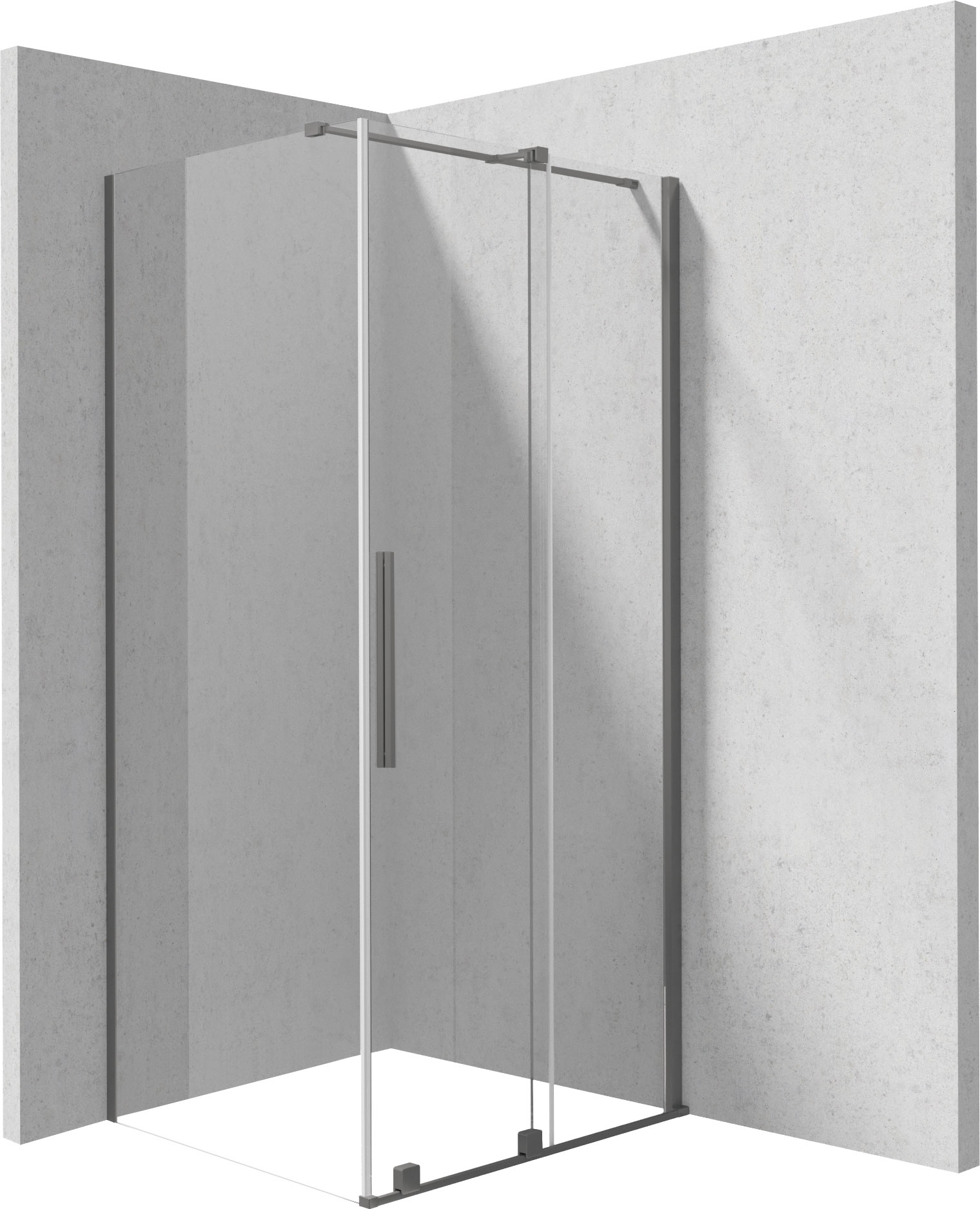 Deante Prizma kabina prysznicowa 100x80 cm prostokątna titanium/szkło przezroczyste KPNDP10S08