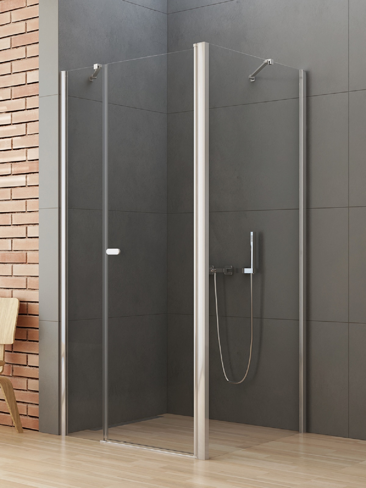 New Trendy New Soleo kabina prysznicowa 110x80 cm prostokątna chrom połysk/szkło przezroczyste K-0704