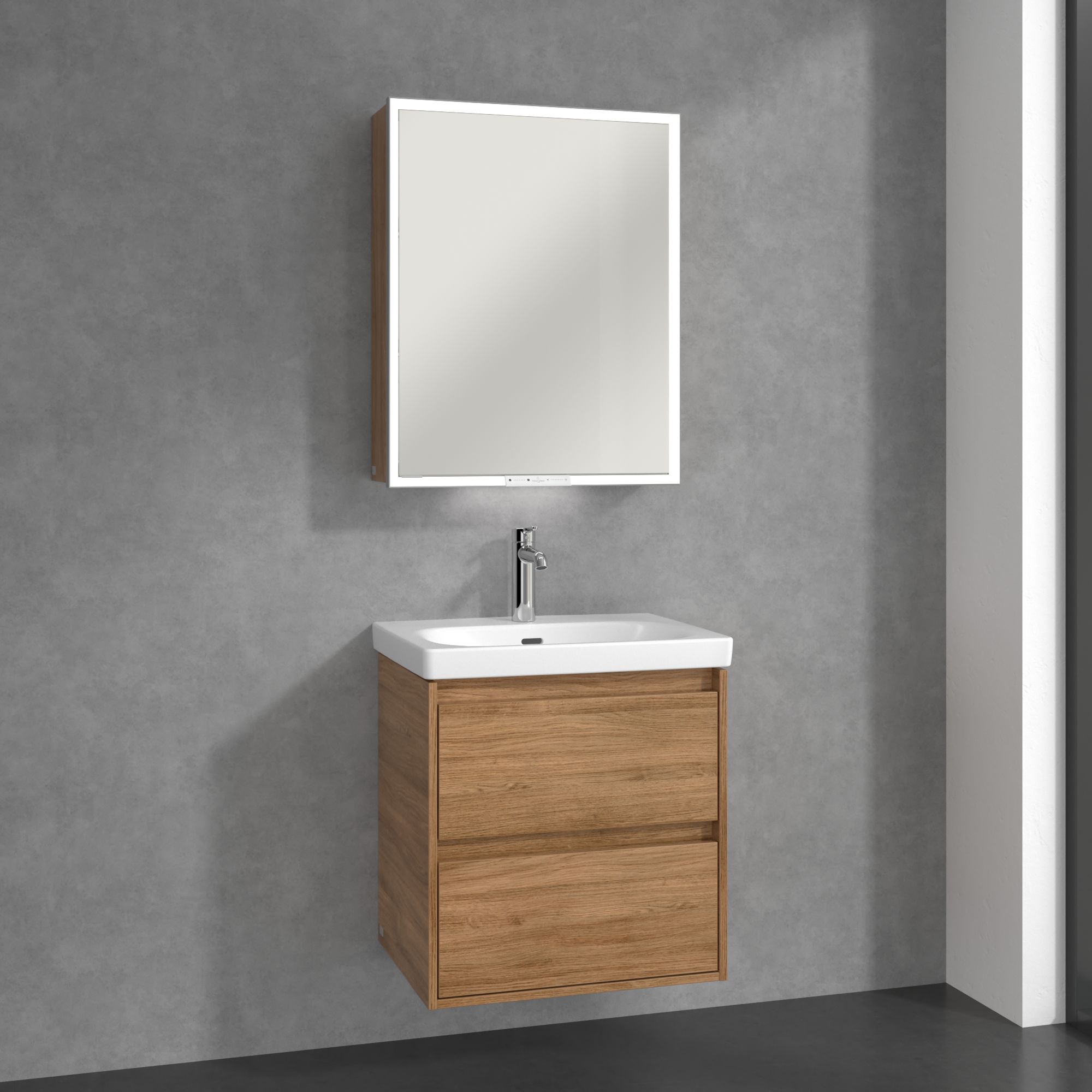 Villeroy & Boch My View+ szafka 60x16,8x75 cm z lustrem Oak Kansas A4816RRH