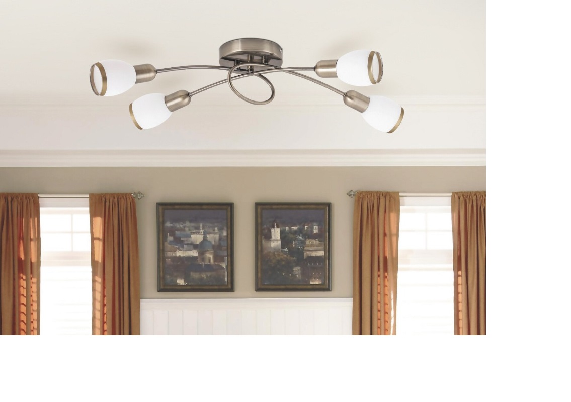 Rabalux Elite lampa podsufitowa 4x40 W biała-brązowa 5973