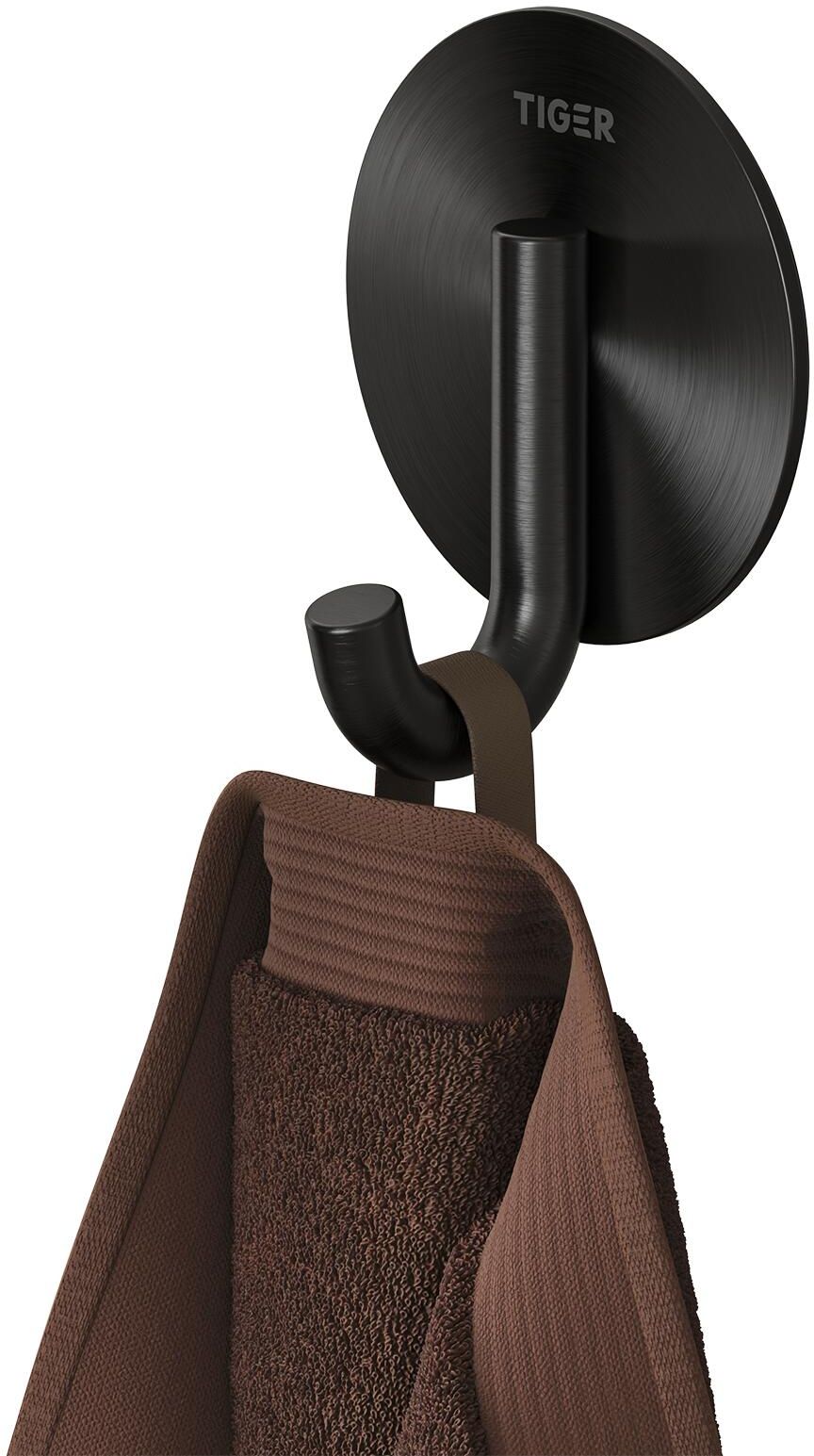 Tiger Classic wieszak na ręcznik haczyk czarny szczotkowany 800736