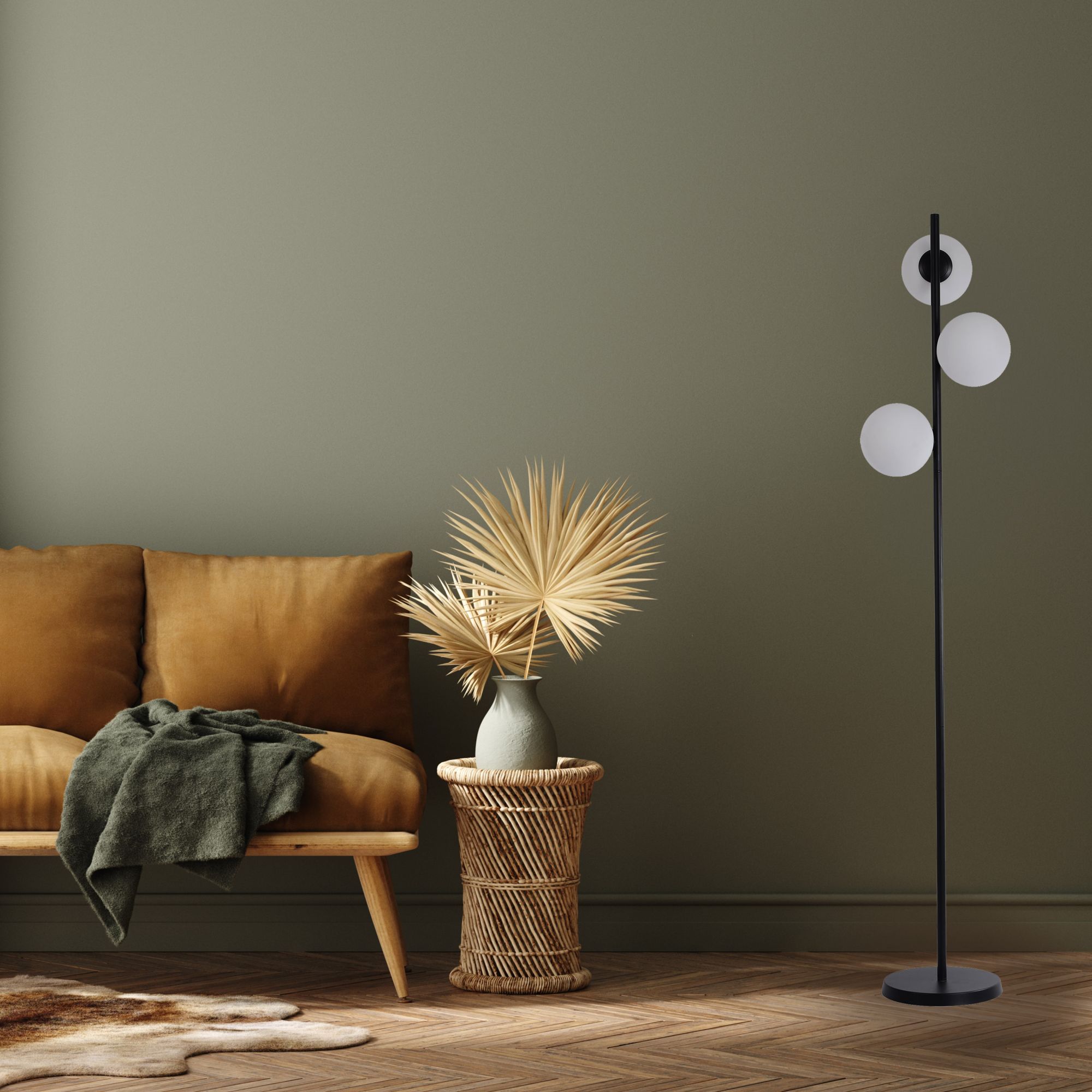 Light Prestige Dorado lampa stojąca 3x40W biała/czarna LP-002/3FBK