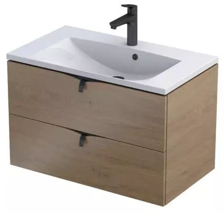 Oristo Siena szafka 79,6x45,5x50 cm podumywalkowa wisząca dąb kamienny OR45-SD2S-80-78