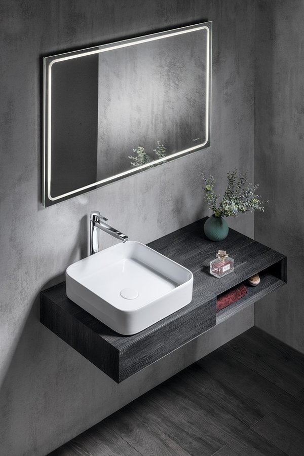 Sapho Blade umywalka 40x40 cm nablatowa kwadratowa biała WH050